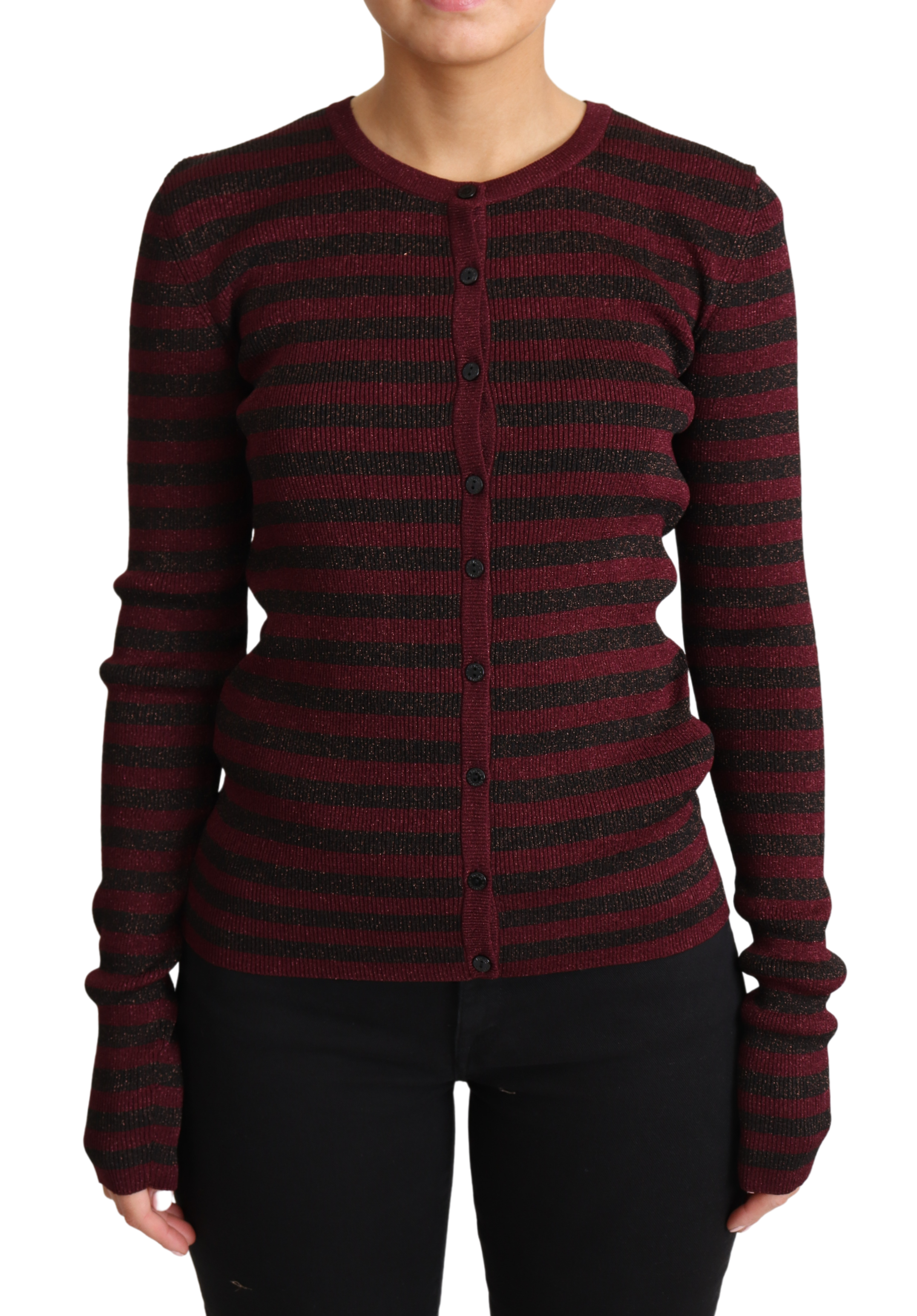 Jersey de punto de viscosa a rayas negras y rojas de Dolce & Gabbana-1