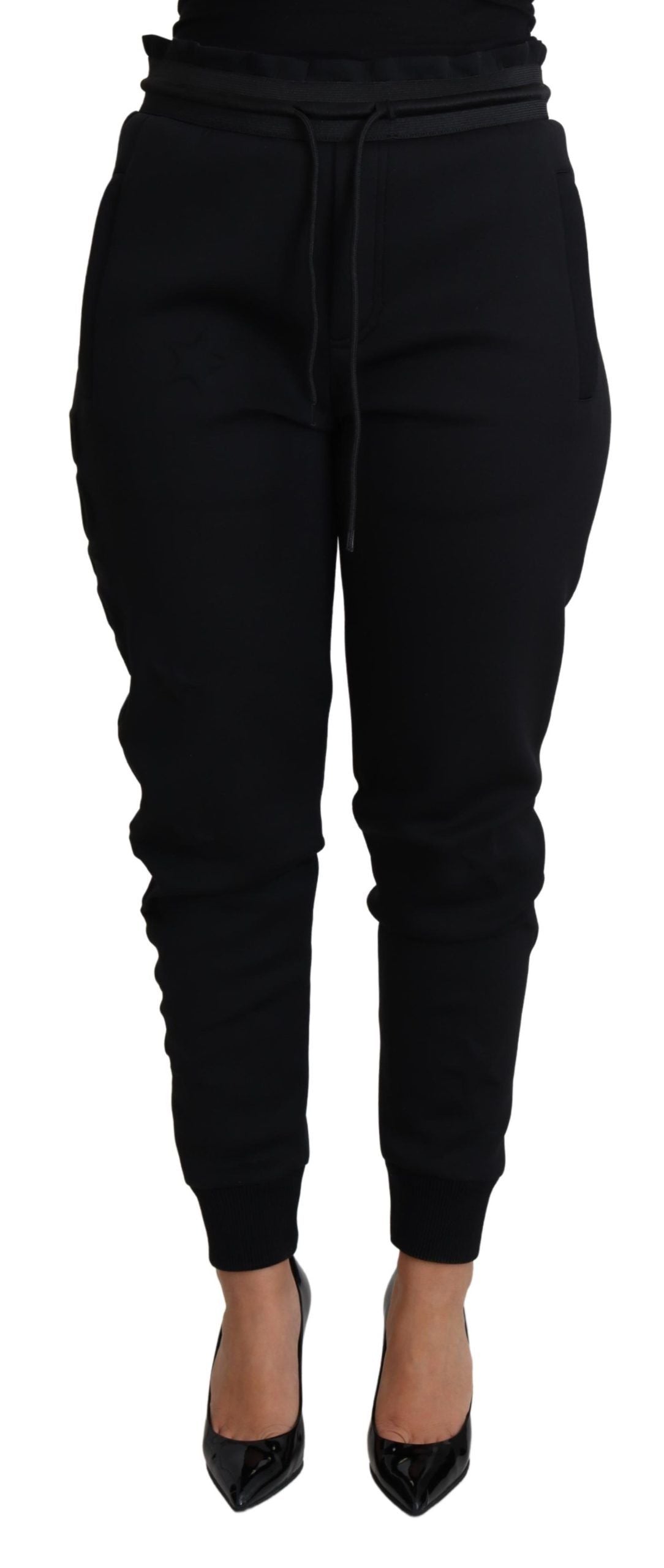 Dolce & Gabbana Black Polyester-Neoprene Joggers