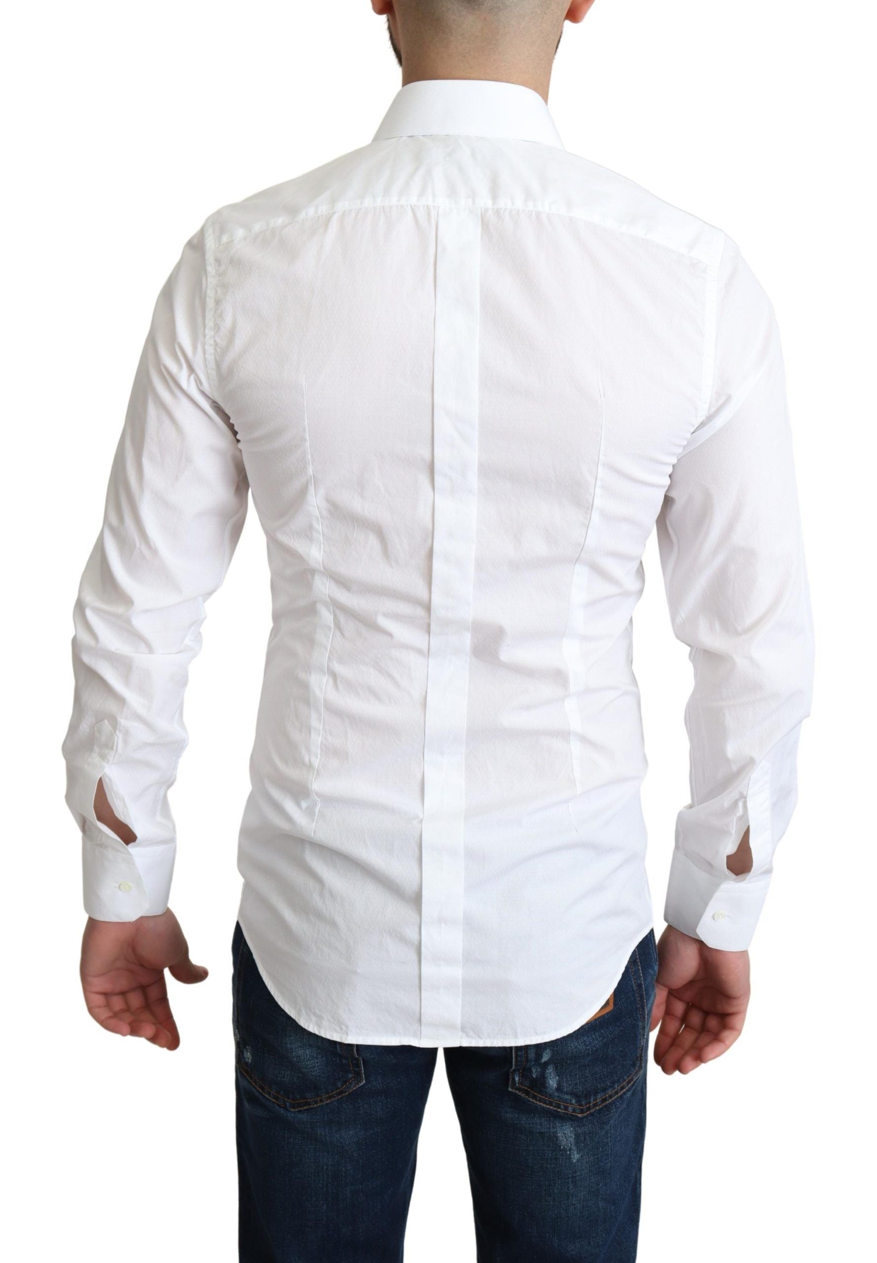 Dolce & Gabbana White Cotton Long Sleeve Shirt for Men Formal-3