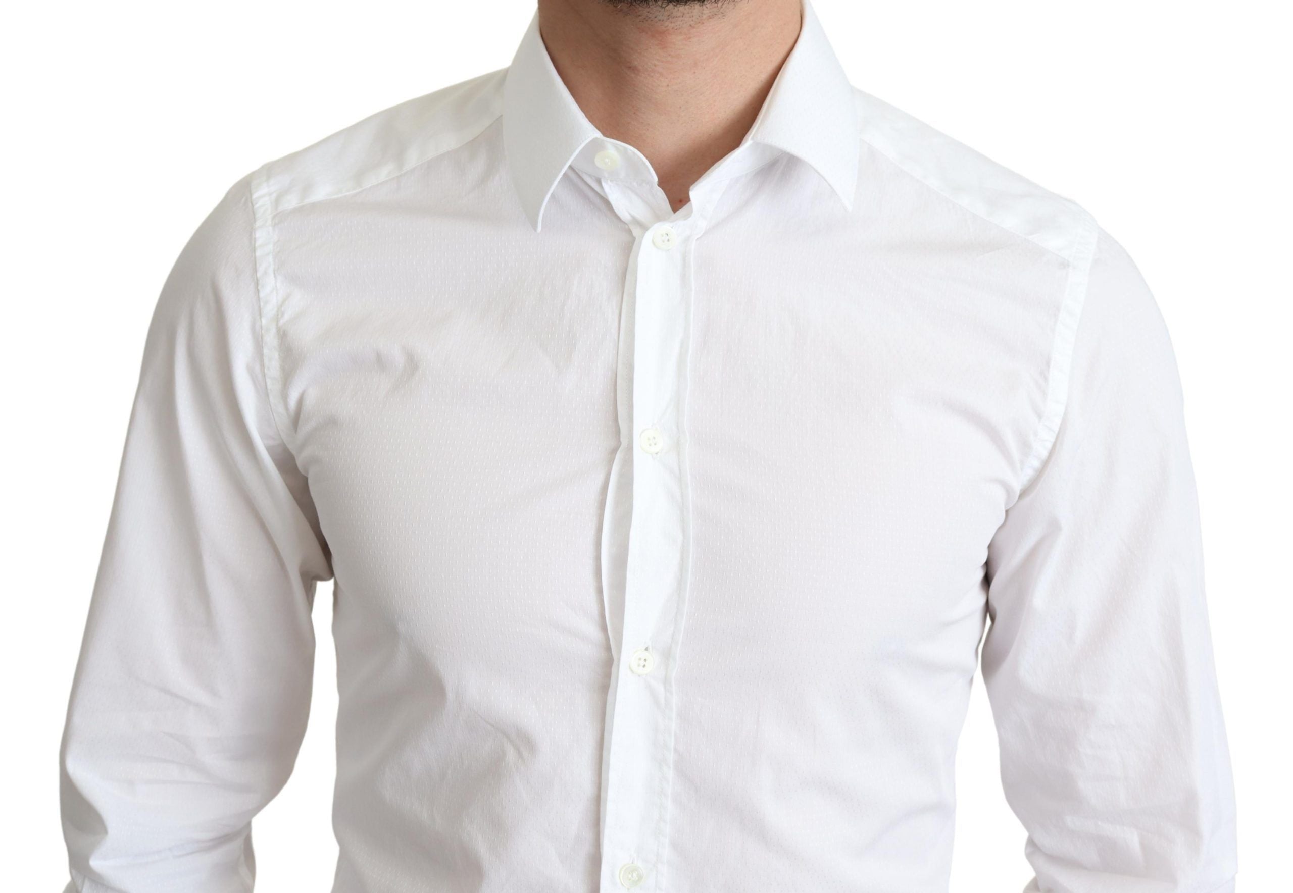 Dolce & Gabbana White Cotton Long Sleeve Shirt for Men Formal-2