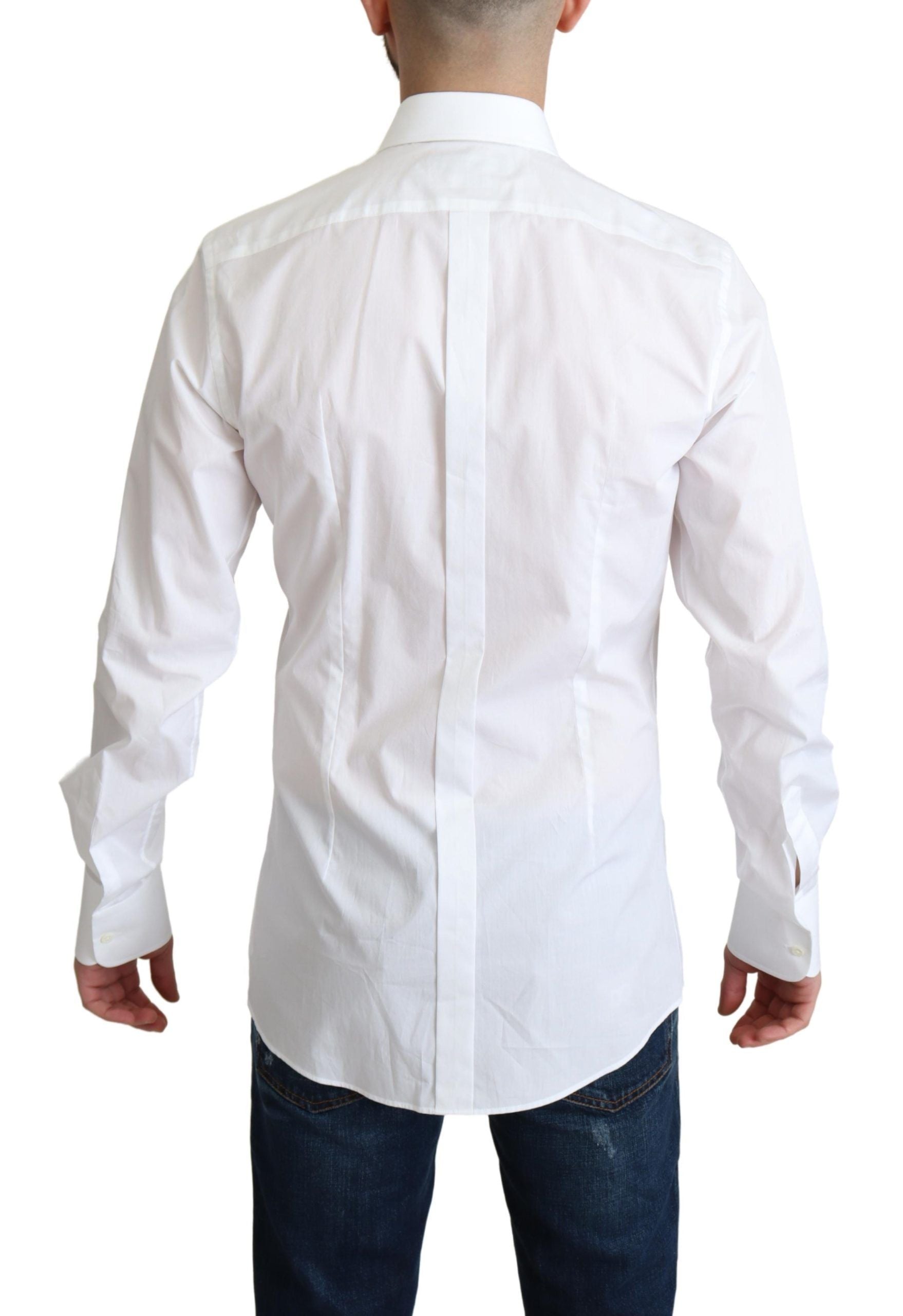 Dolce & Gabbana Weißes Latzhemd aus Baumwollpopeline für Herren mit formellem Charakter-3