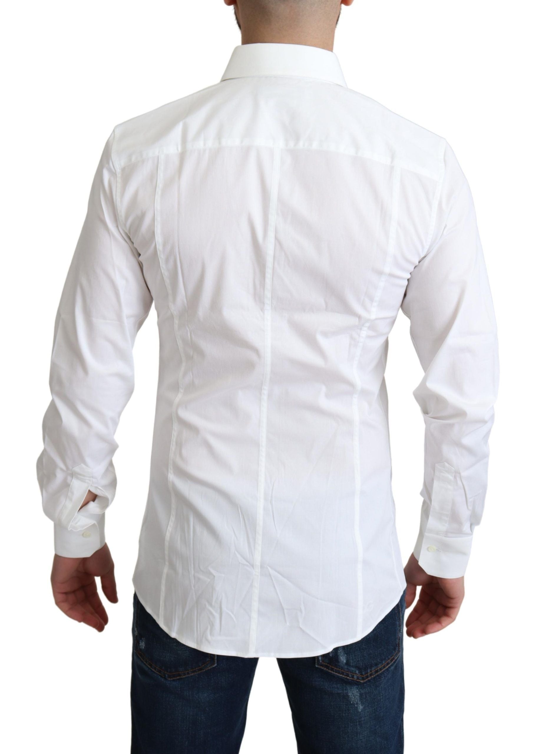 Dolce & Gabbana Weißes Baumwoll-Stretch-Hemd für Männer SICILIA Formal-3