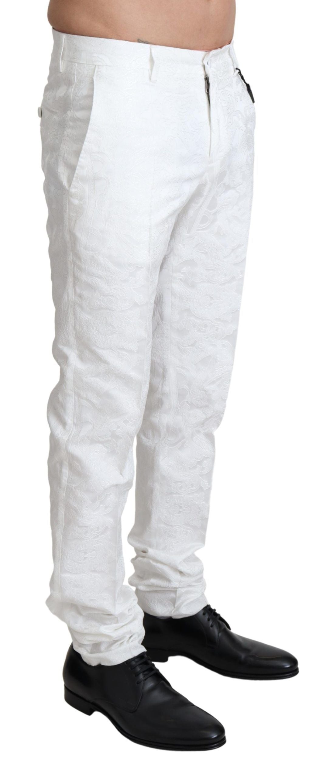 Dolce & Gabbana White Brocade Jacquard Dress and Trousers-2
