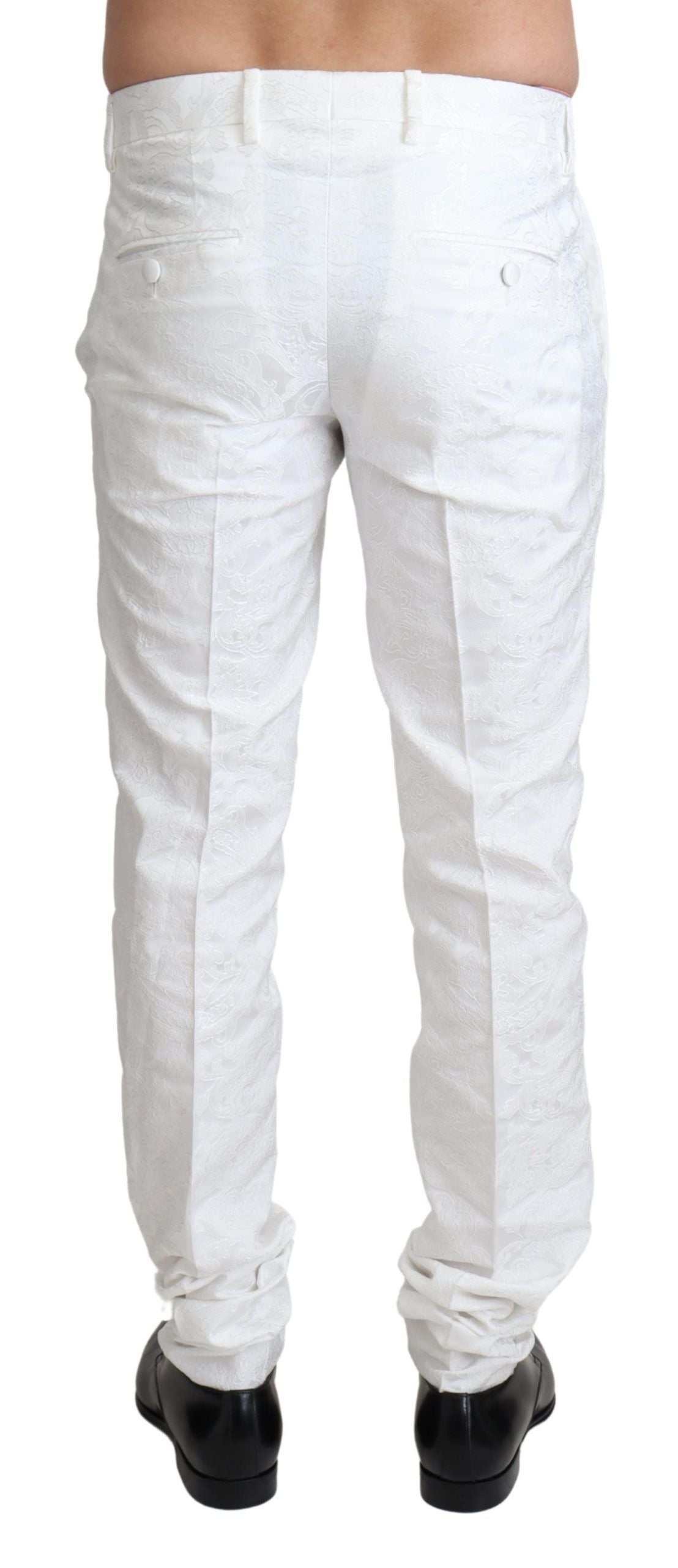 Dolce & Gabbana White Brocade Jacquard Dress and Trousers-3
