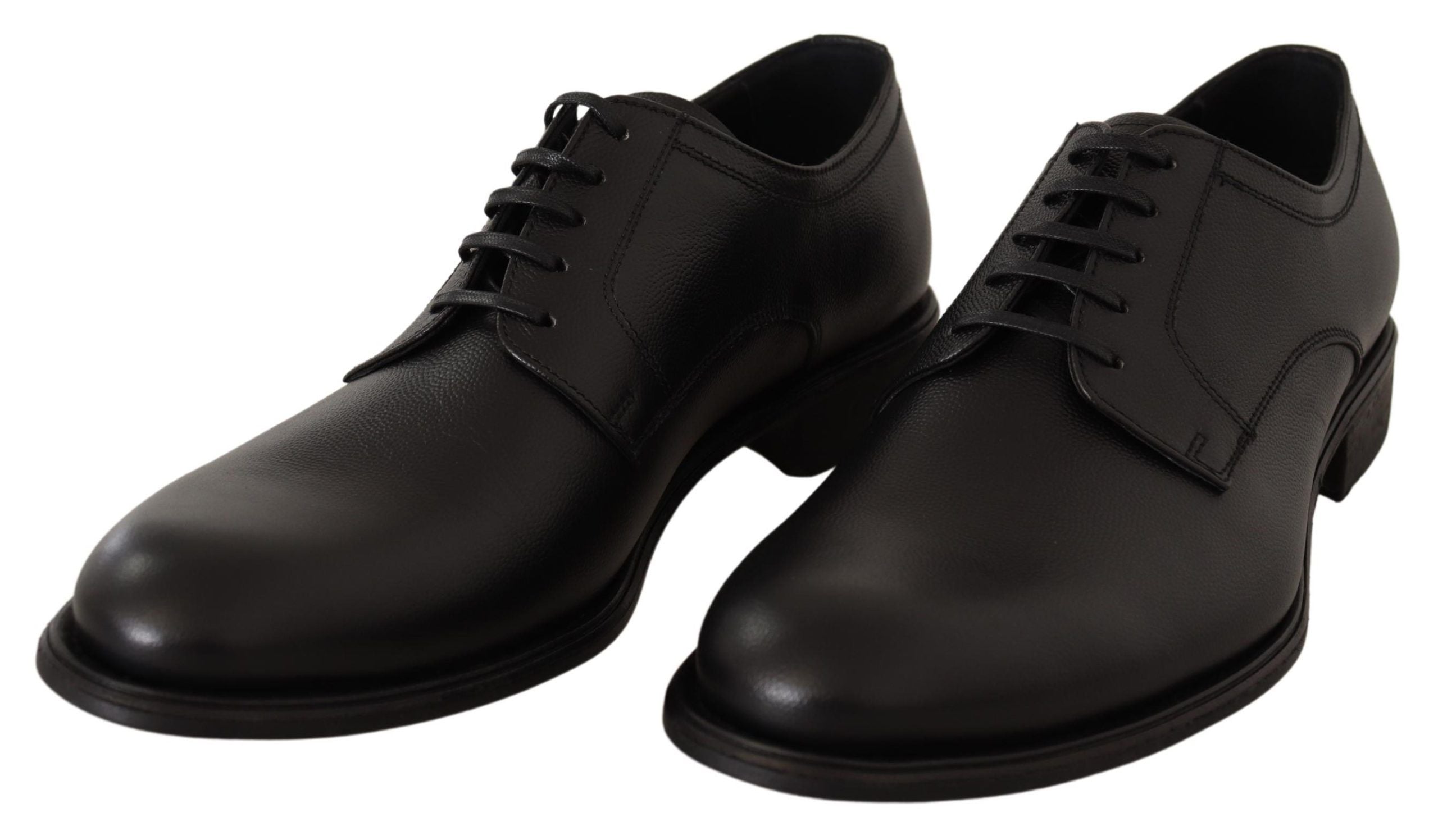 Dolce & Gabbana Black Leather Lace-Up Shoes for Men, Formal Derby-2