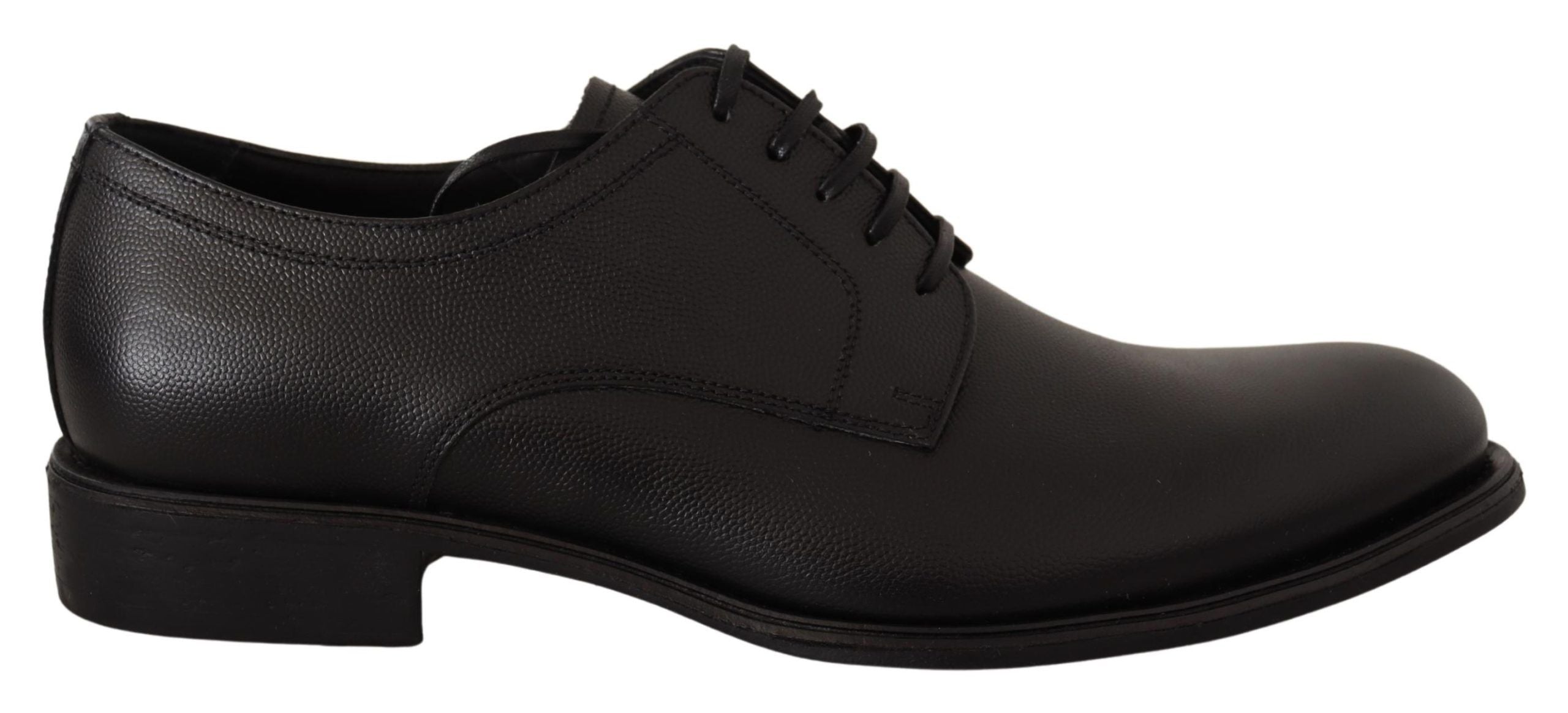 Dolce & Gabbana Black Leather Lace-Up Shoes for Men, Formal Derby