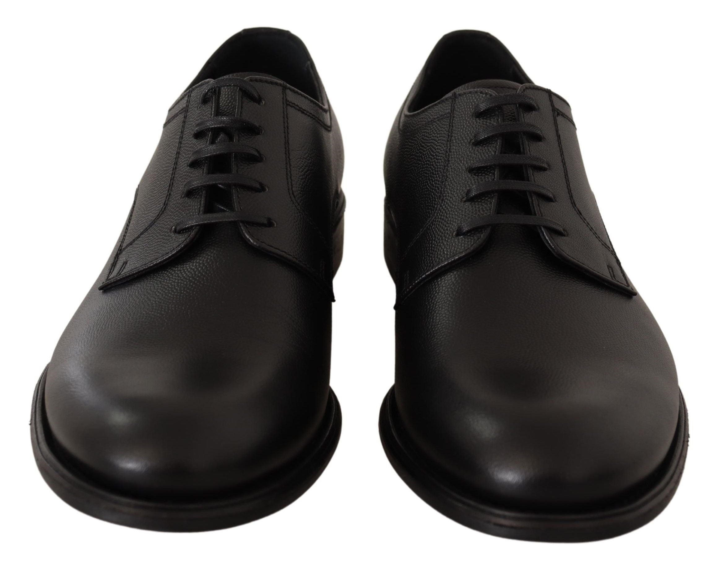 Dolce & Gabbana Black Leather Lace-Up Shoes for Men, Formal Derby-7