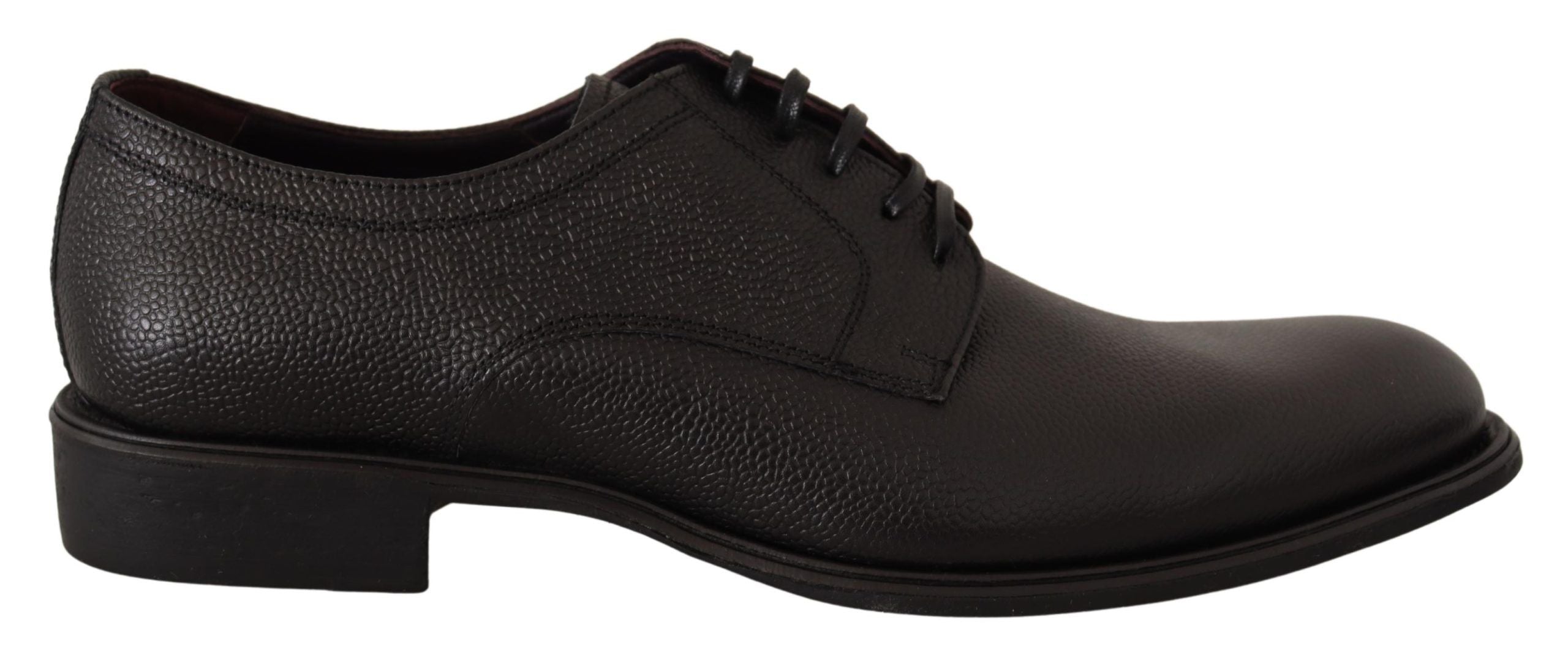Dolce & Gabbana Black Leather Lace-Up Shoes for Men, Formal Derby-1
