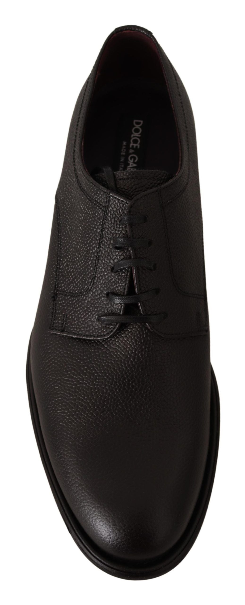 Dolce & Gabbana Black Leather Lace-Up Shoes for Men, Formal Derby-3