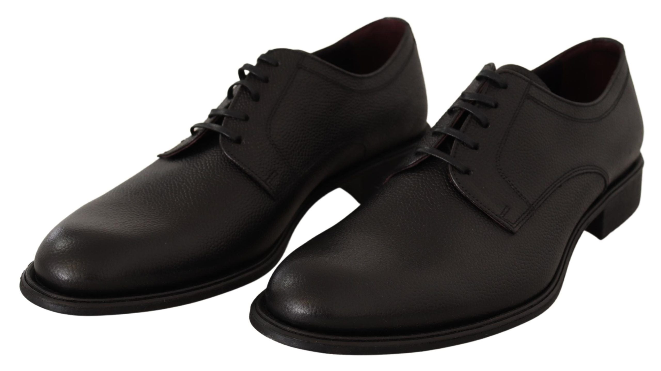 Dolce & Gabbana Black Leather Lace-Up Shoes for Men, Formal Derby-4