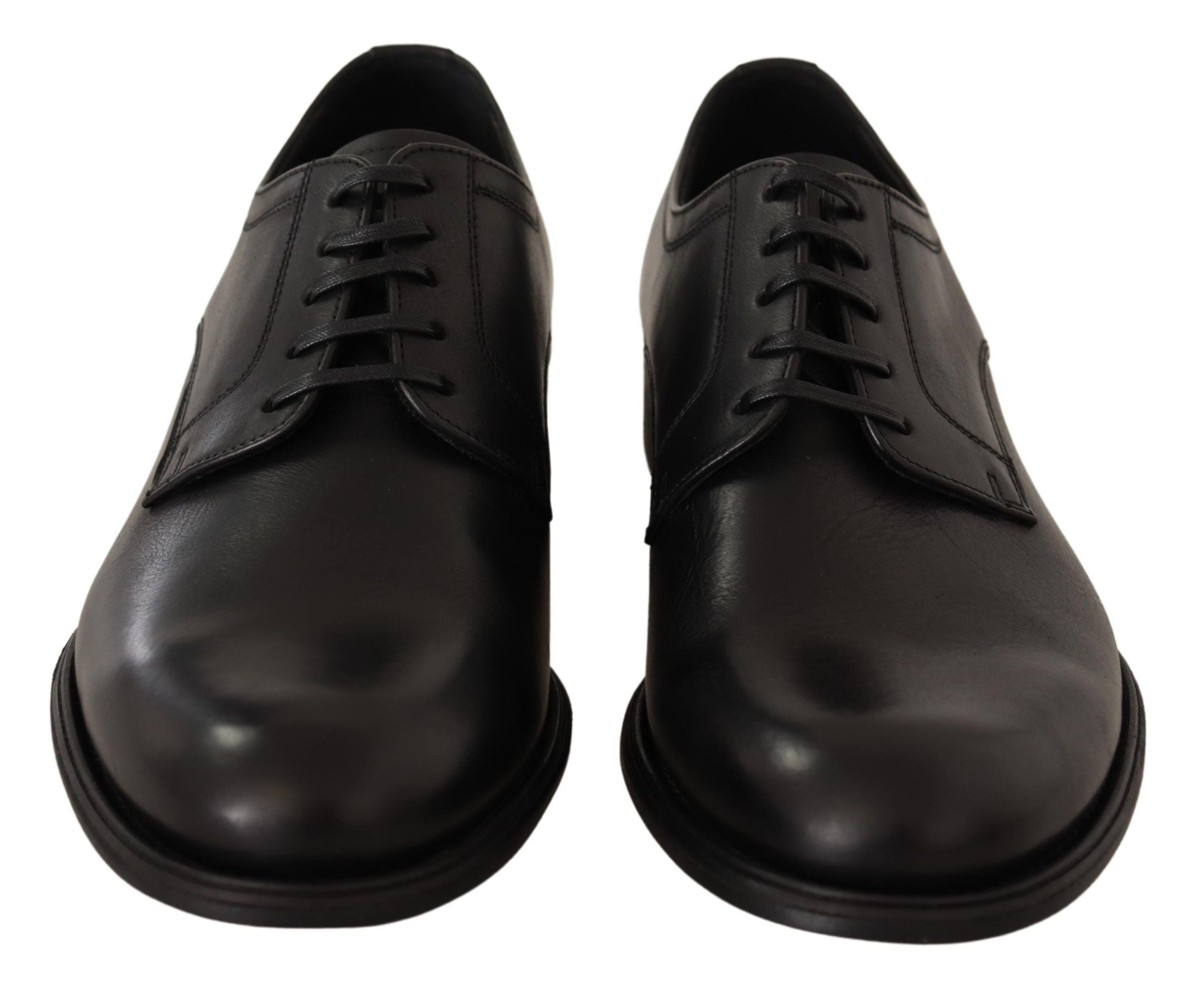 Dolce & Gabbana Black Leather Lace-Up Shoes for Men, Formal Derby-2