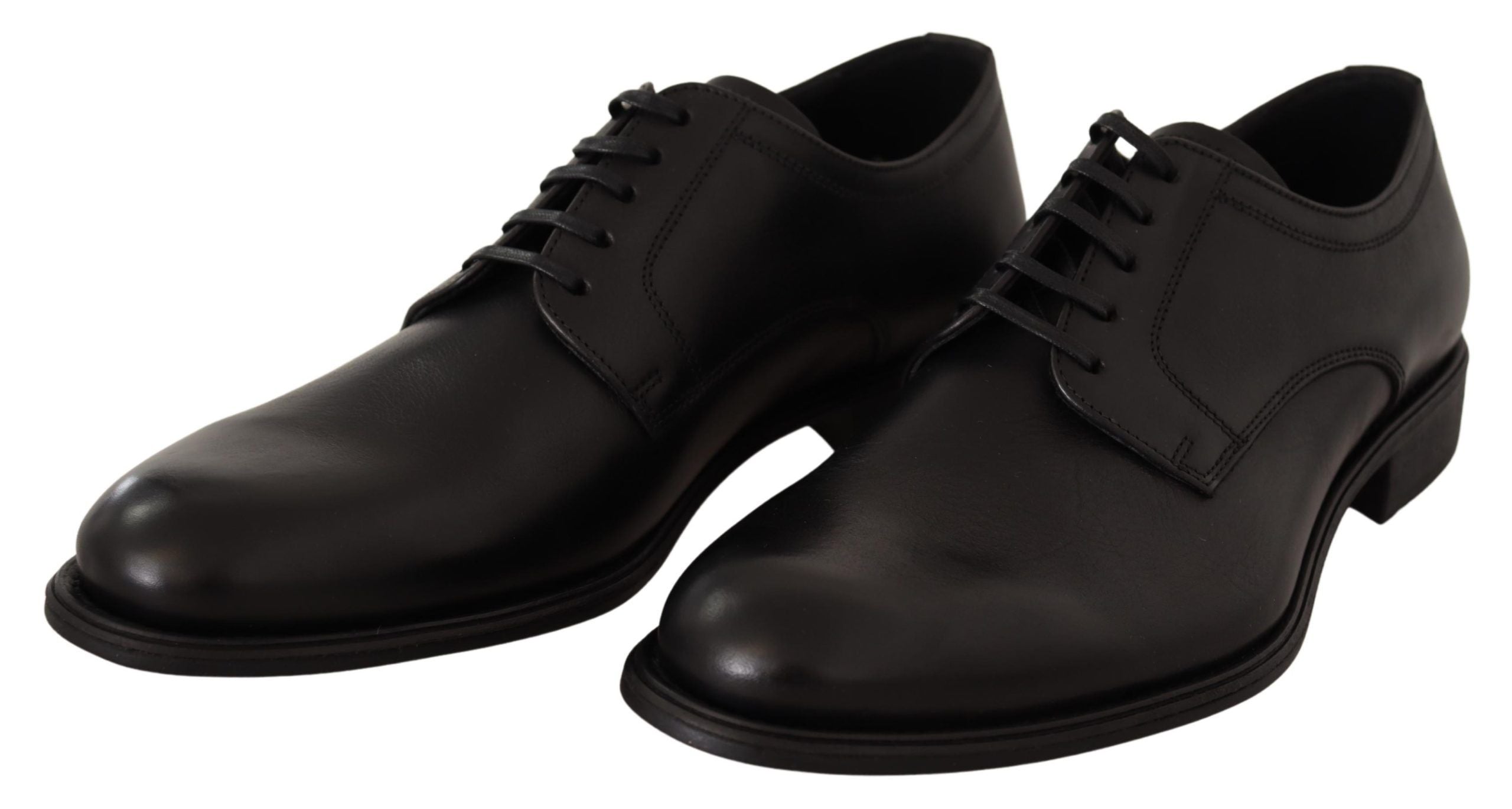 Dolce & Gabbana Black Leather Lace-Up Shoes for Men, Formal Derby-3
