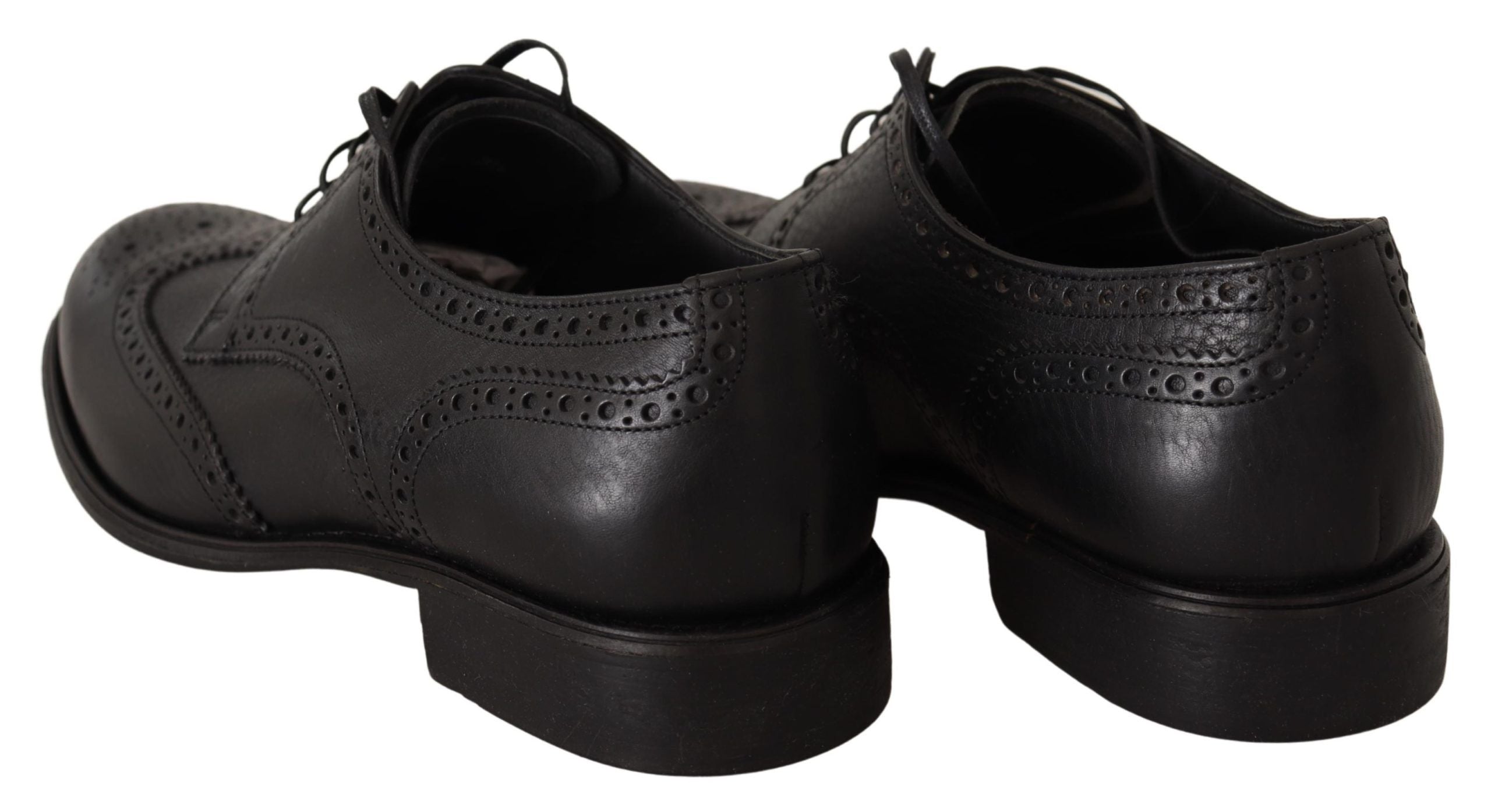 Dolce & Gabbana Black Leather Oxford Wingtip Formal Dress Shoes-3