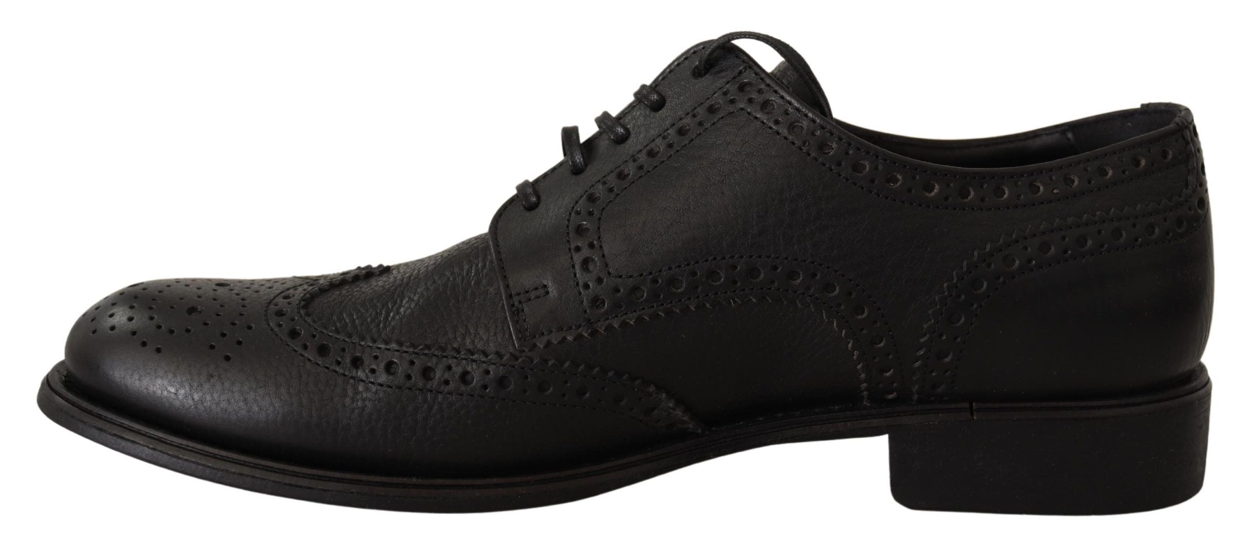 Dolce & Gabbana Black Leather Oxford Wingtip Formal Dress Shoes-4