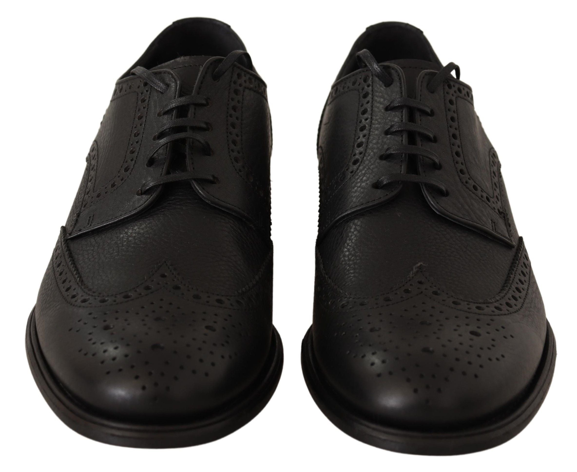 Dolce & Gabbana Black Leather Oxford Wingtip Formal Dress Shoes-6