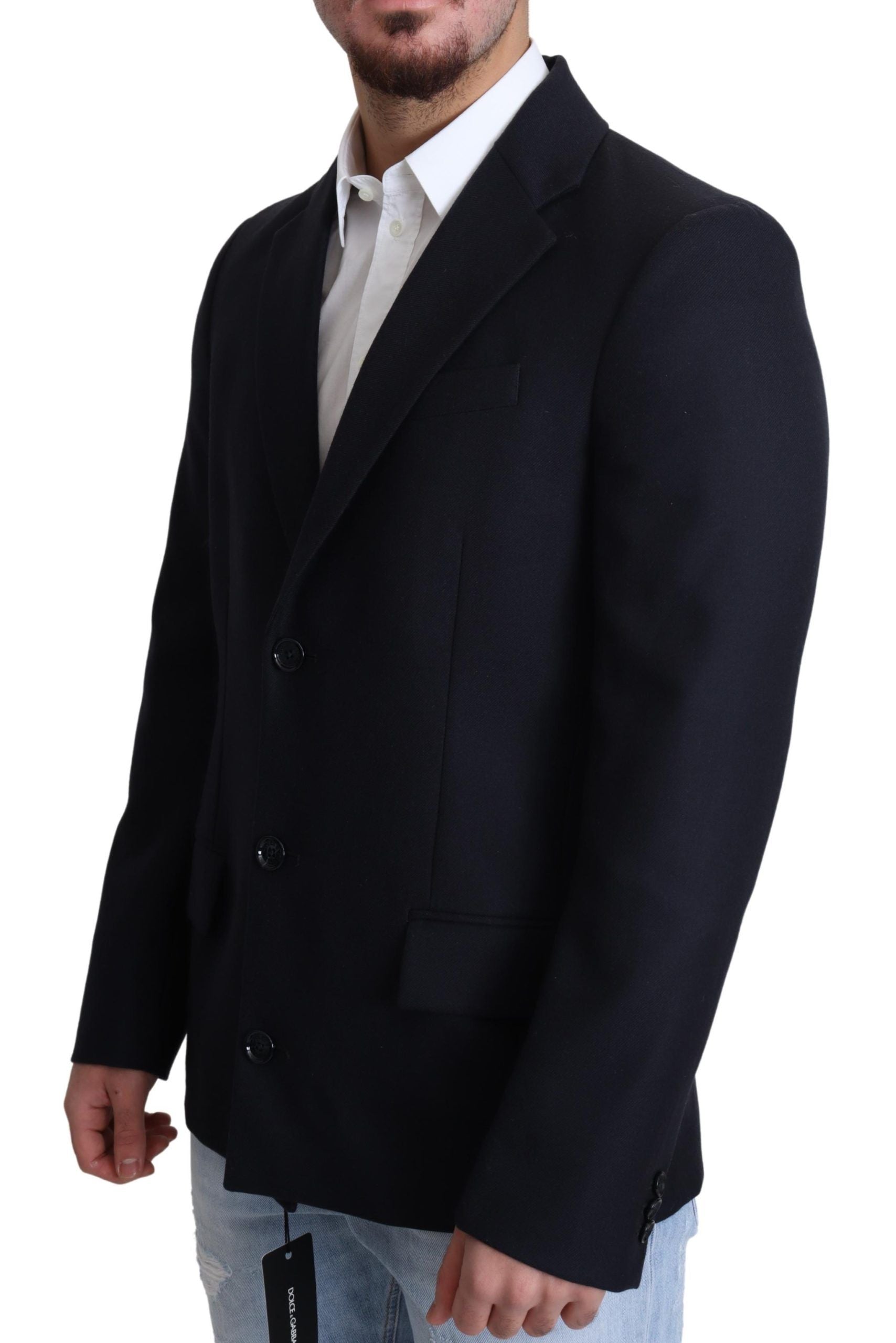 Dolce & Gabbana dark blue wool single-breasted jacket-2