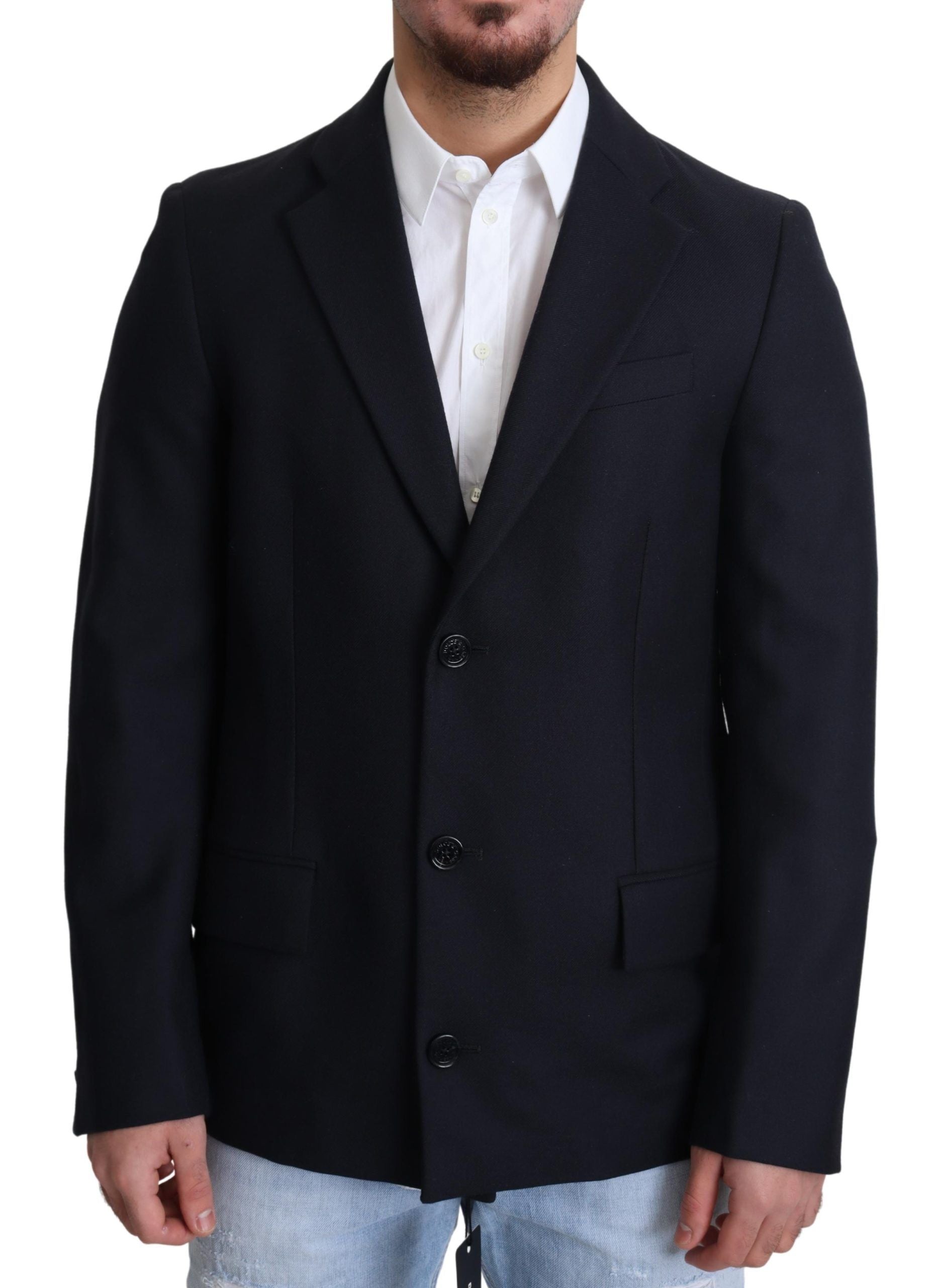 Dolce & Gabbana dark blue wool single-breasted jacket