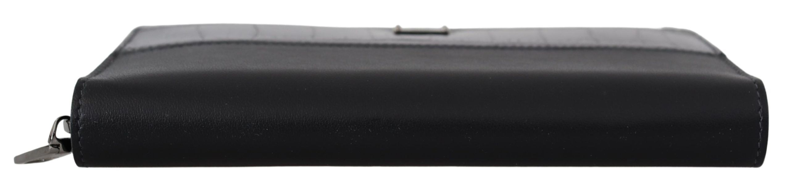 Dolce & Gabbana Black Zip Around Continental Clutch Leather Wallet-4