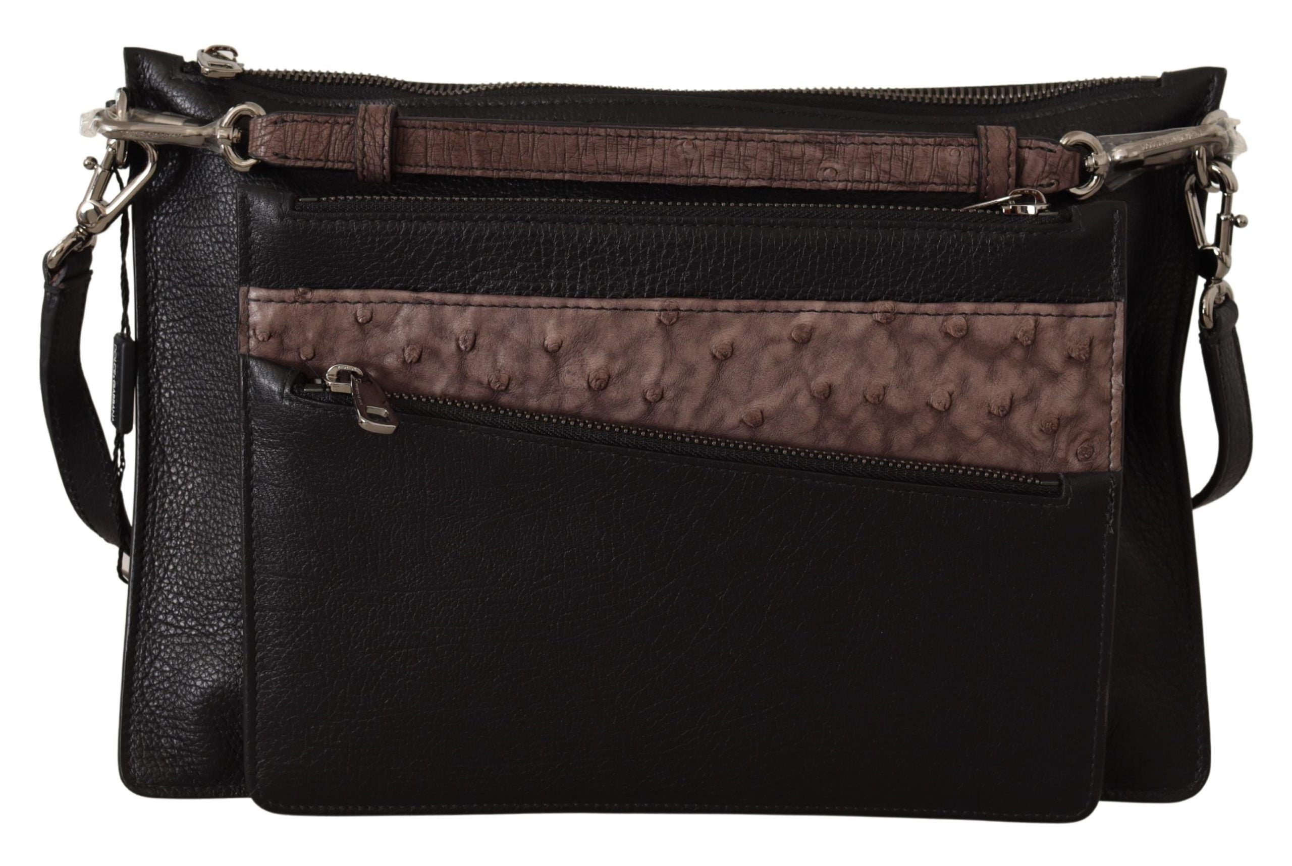Dolce & Gabbana Black Exotic Leather Shoulder Strap Alta Sartoria Bag