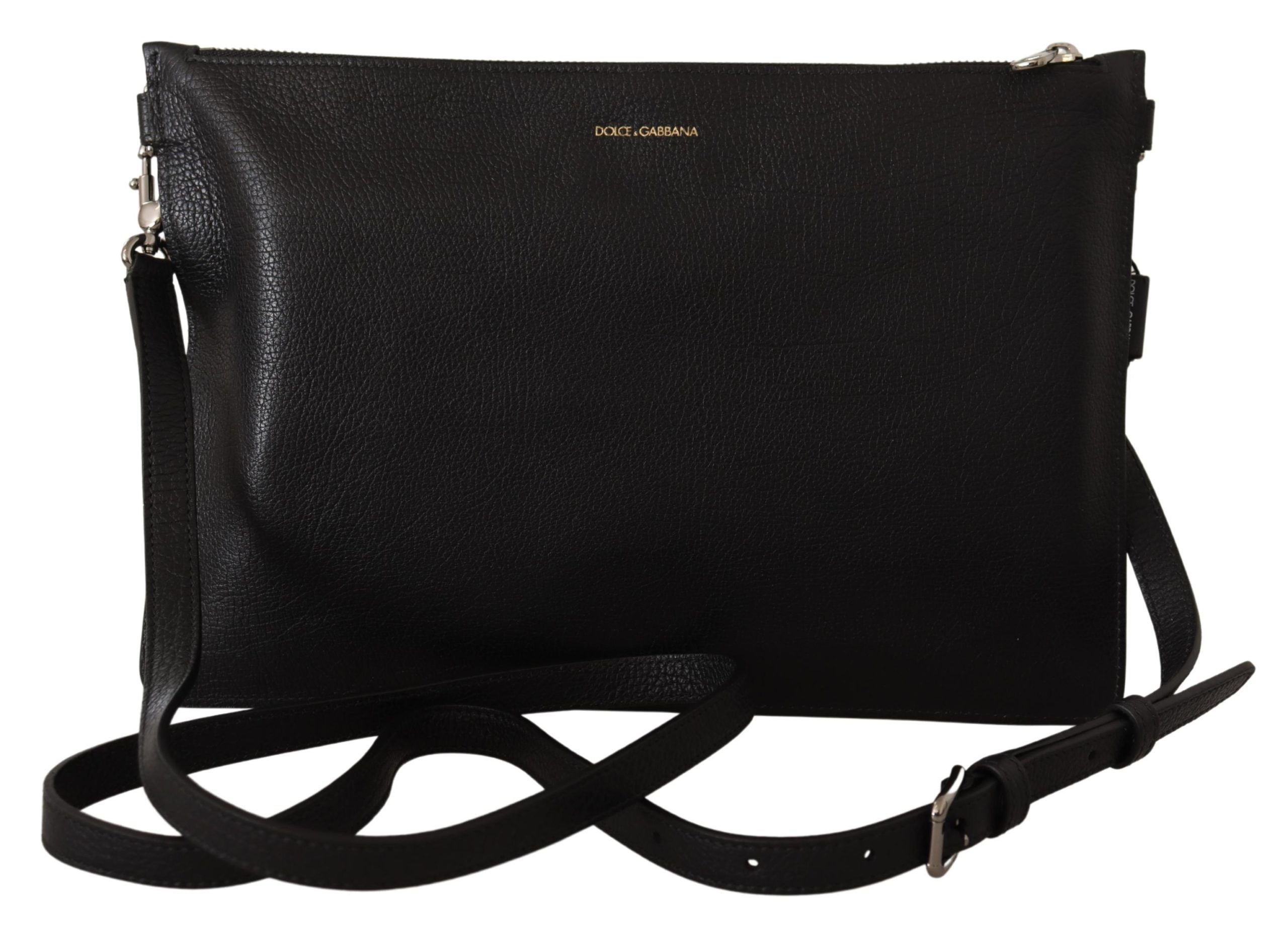 Bolso Alta Sartoria de Dolce & Gabbana con correa de hombro de piel exótica negra-3