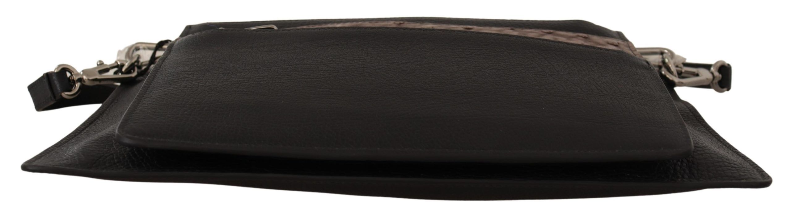Bolso Alta Sartoria de Dolce & Gabbana con correa de hombro de piel exótica negra-5