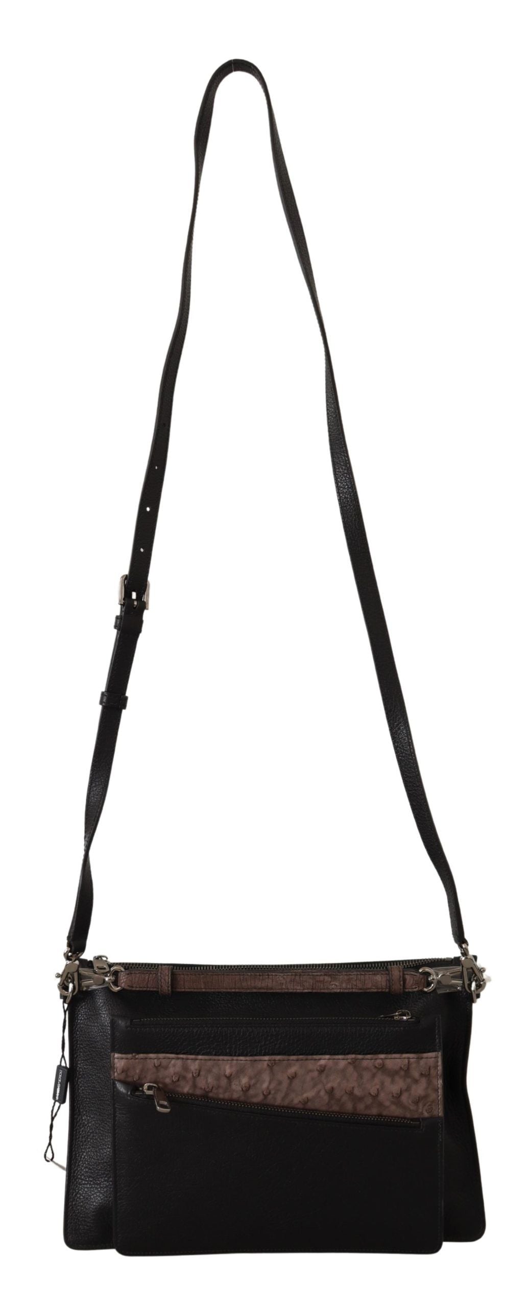 Bolso Alta Sartoria de Dolce & Gabbana con correa de hombro de piel exótica negra-6