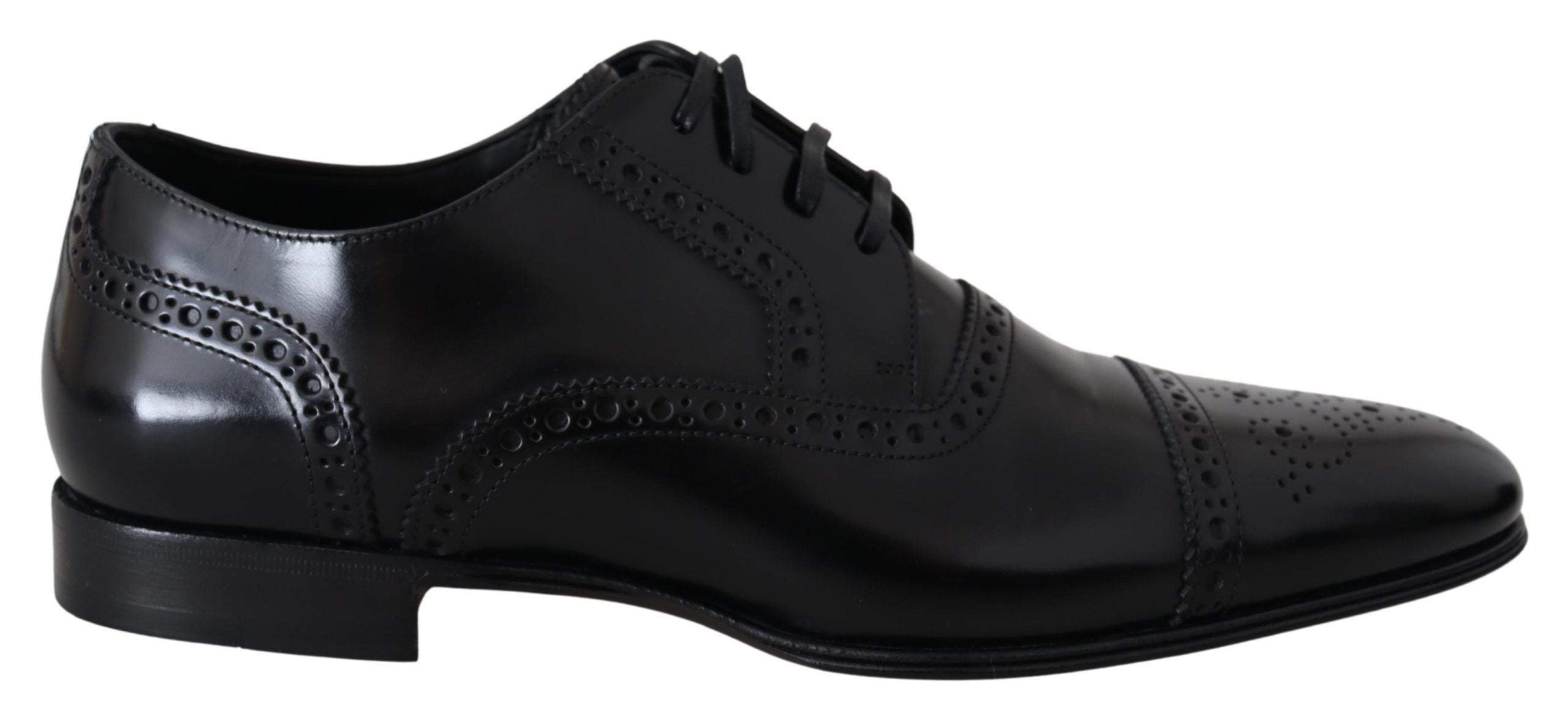 Mocasines Derby formales de cuero negro para hombre de Dolce & Gabbana-1