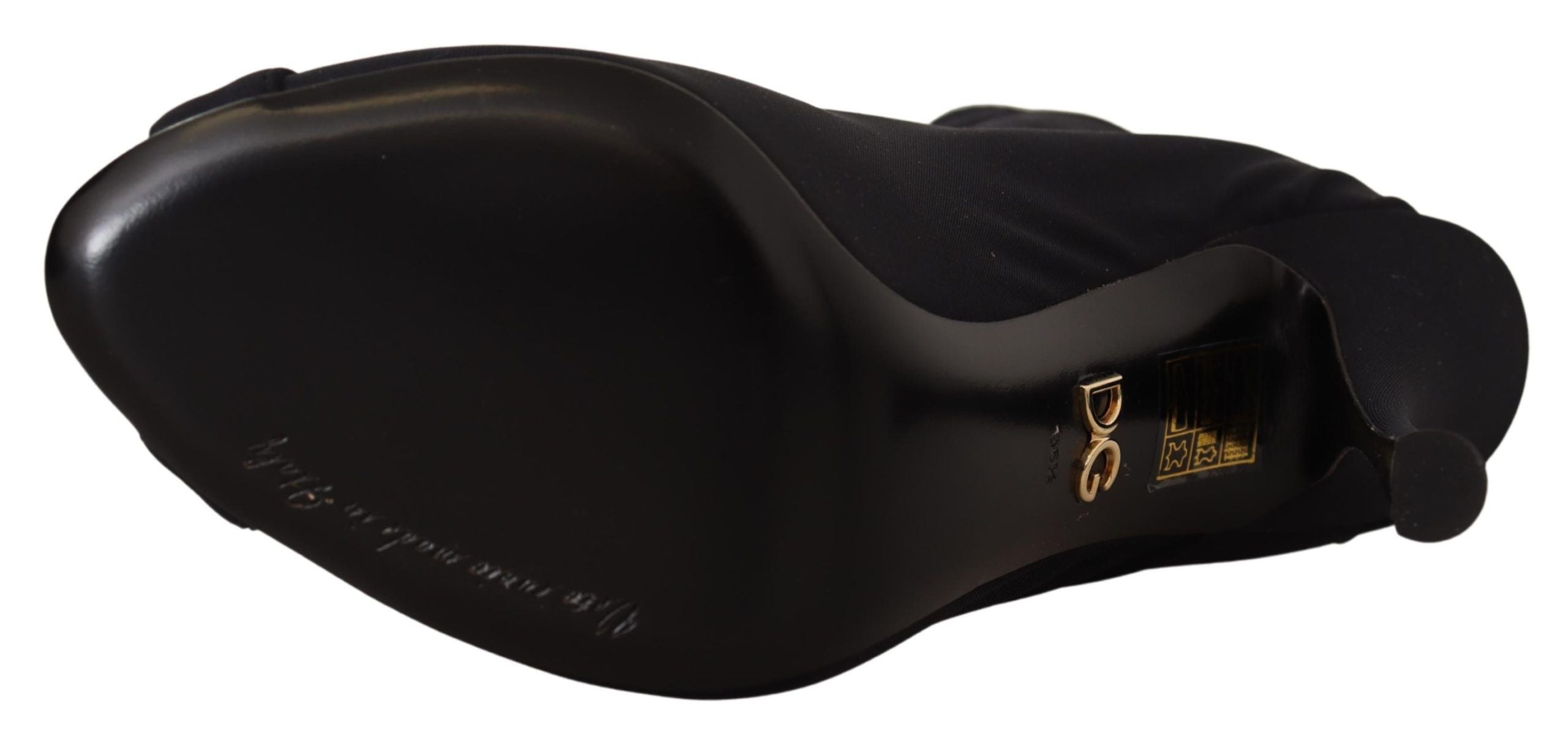 Dolce & Gabbana Black Short Stretch Boots Shoes-2