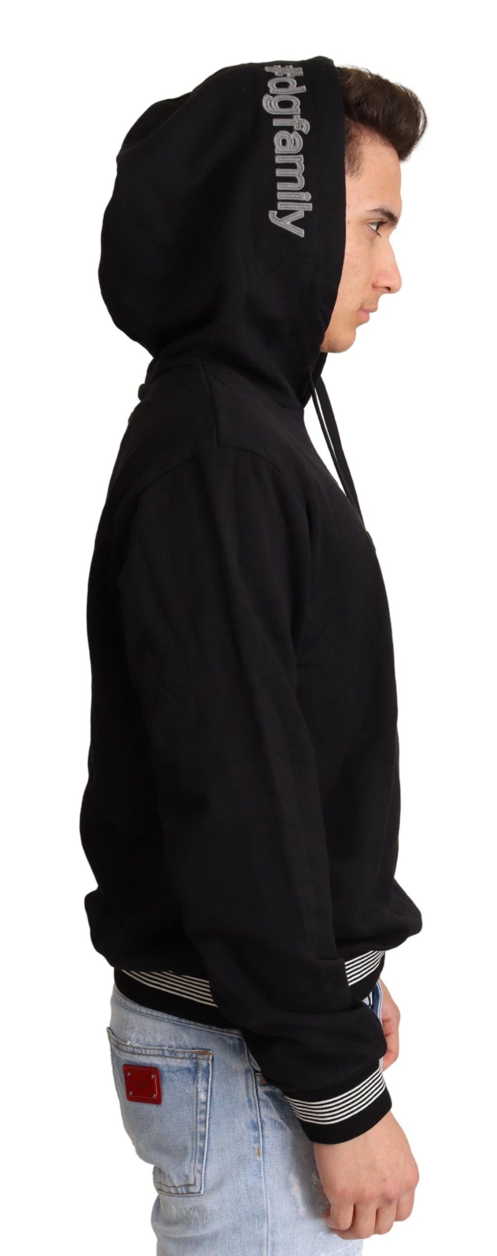 Dolce & Gabbana Black Cotton Hoodie #dgfamily-4