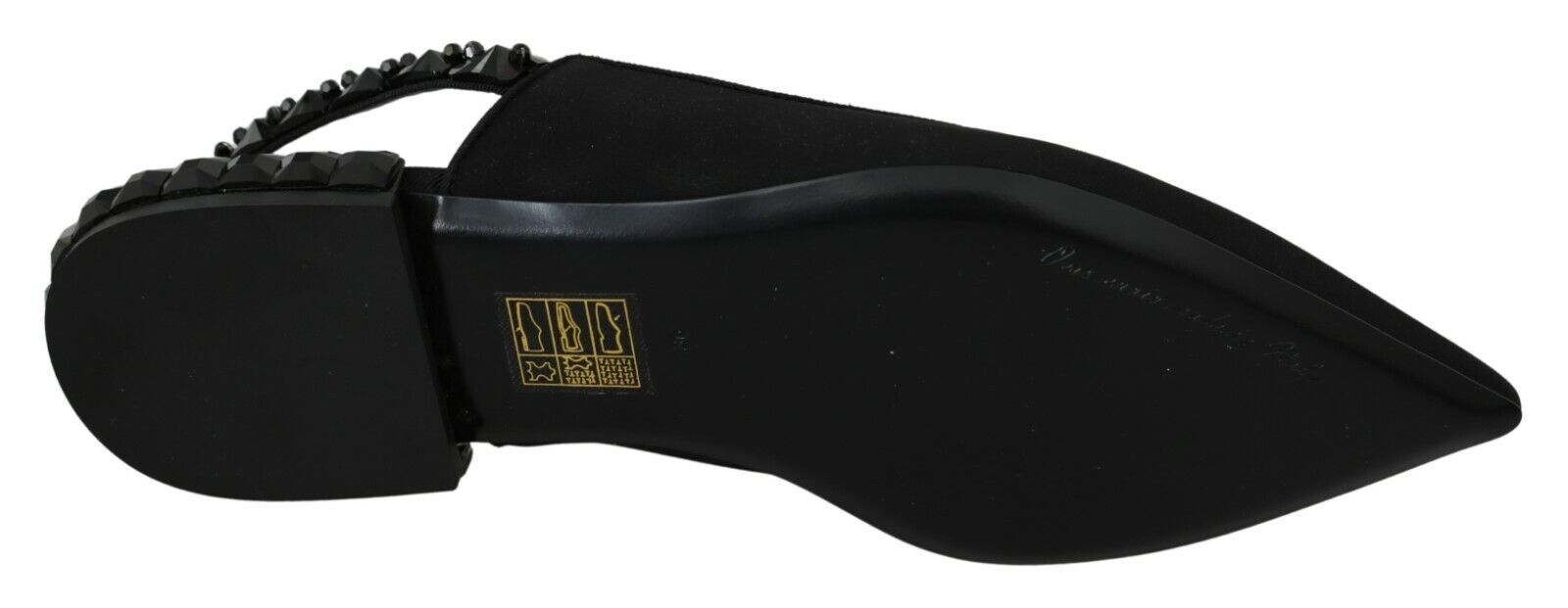 Dolce & Gabbana Black Flats Slingback Charmeuse Shoes-3
