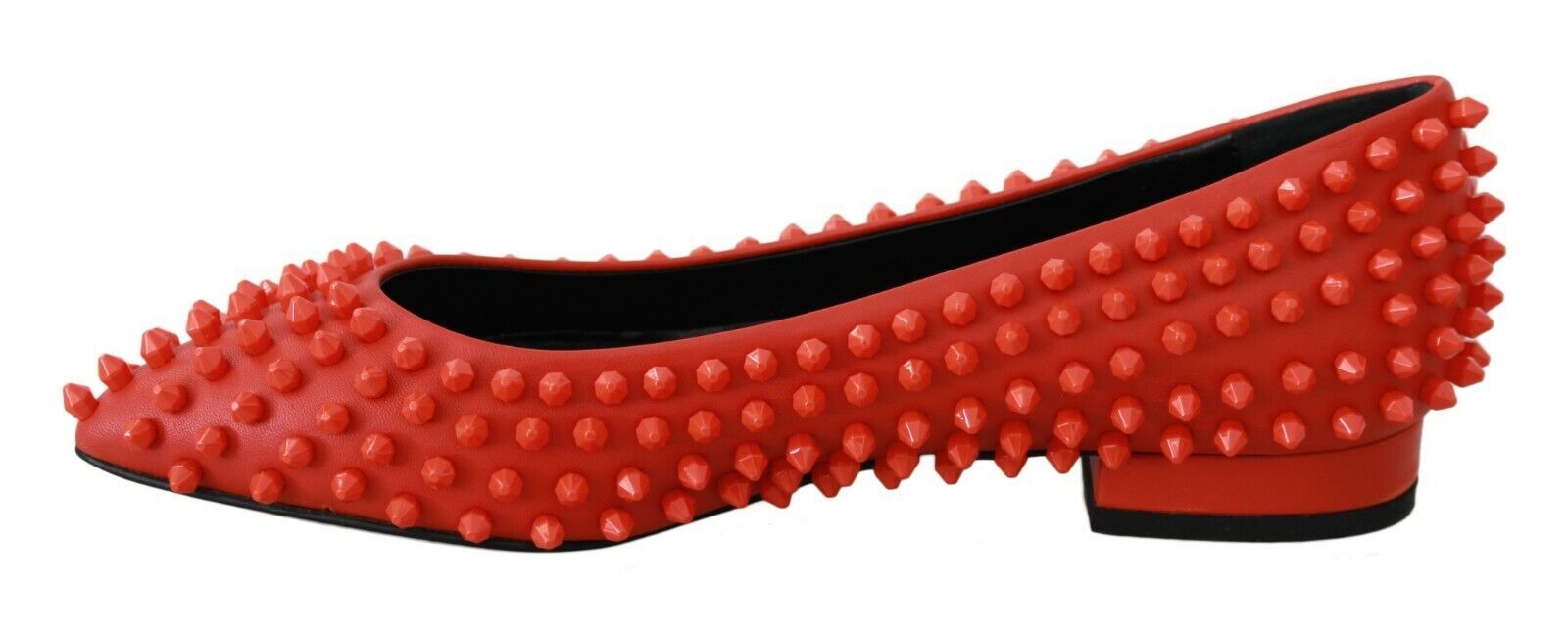 Philipp Plein Orange Leather Ballerina WHAT I DO Flats Shoes-2