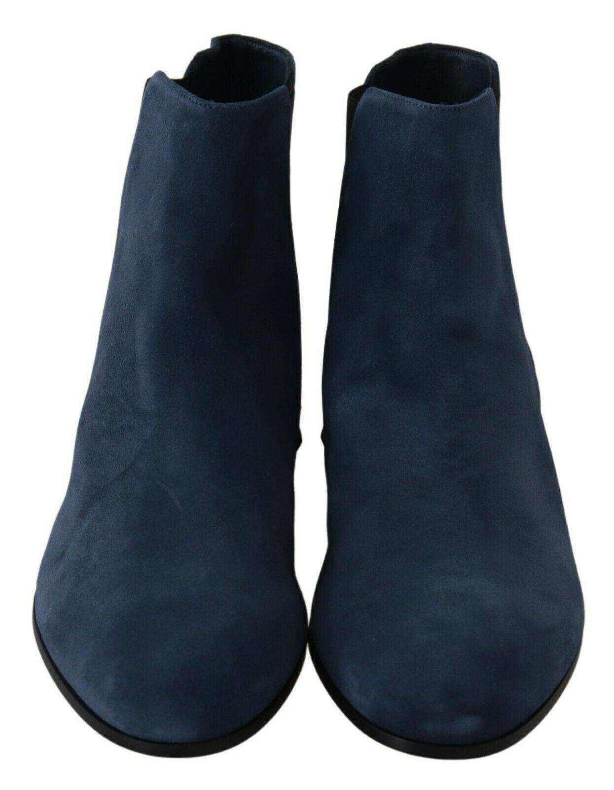 Dolce & Gabbana Blue Suede Embellished Studded Boots Shoes-5