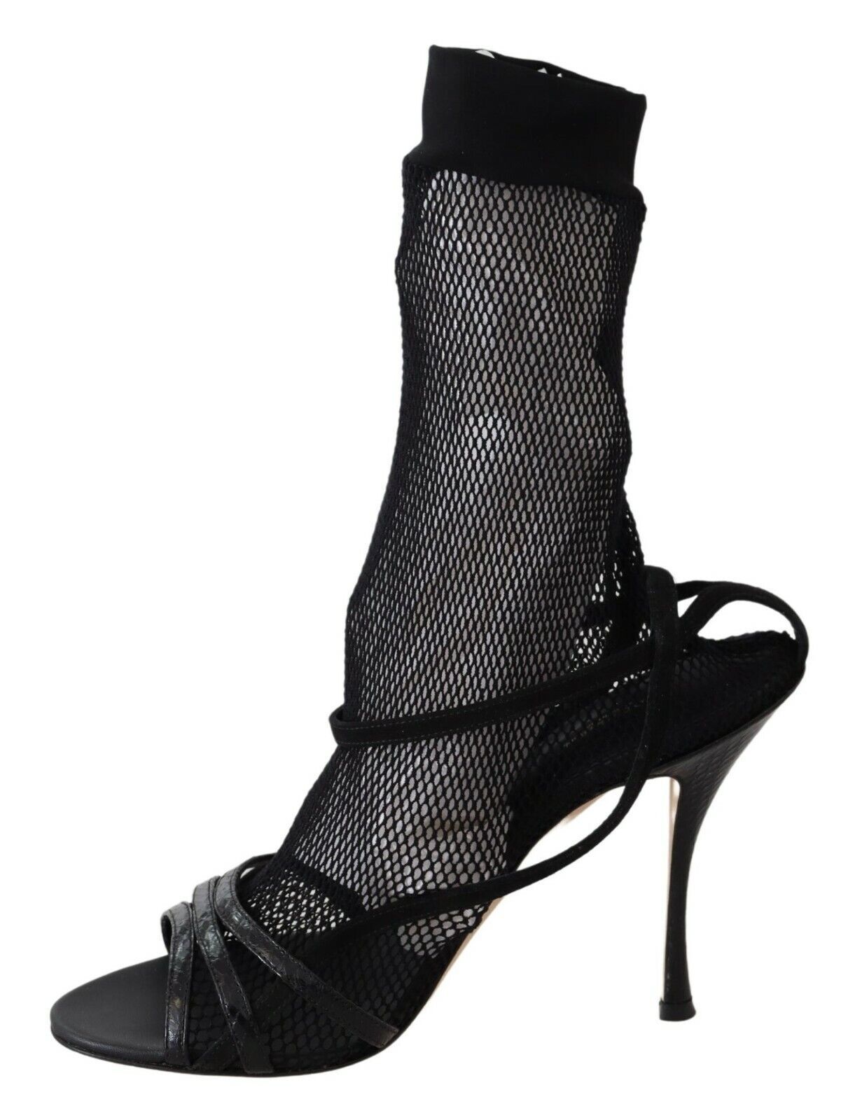 Dolce & Gabbana Black Suede Ankle Boots Sandals Shoes-2