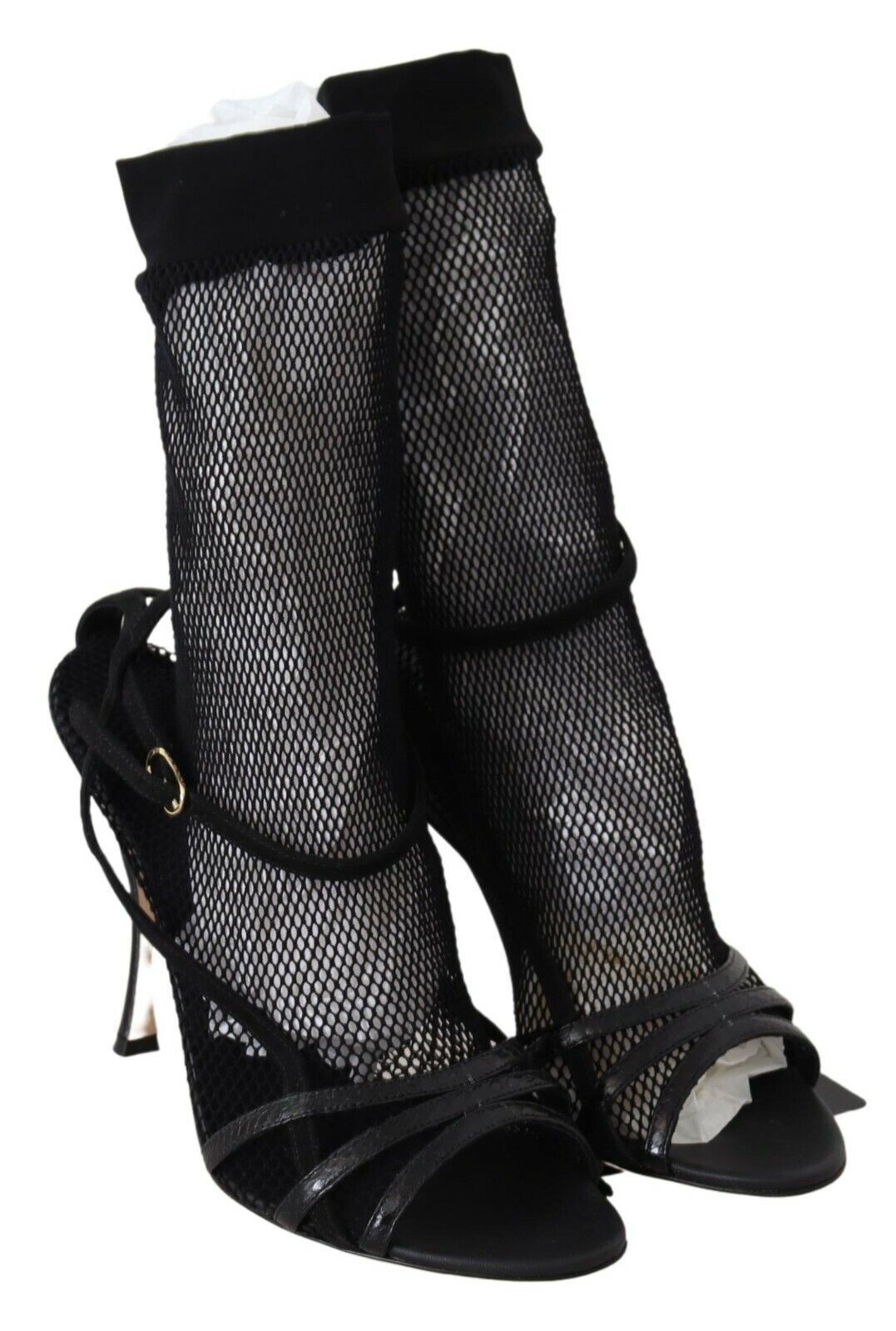 Dolce & Gabbana Black Suede Ankle Boots Sandals Shoes-6