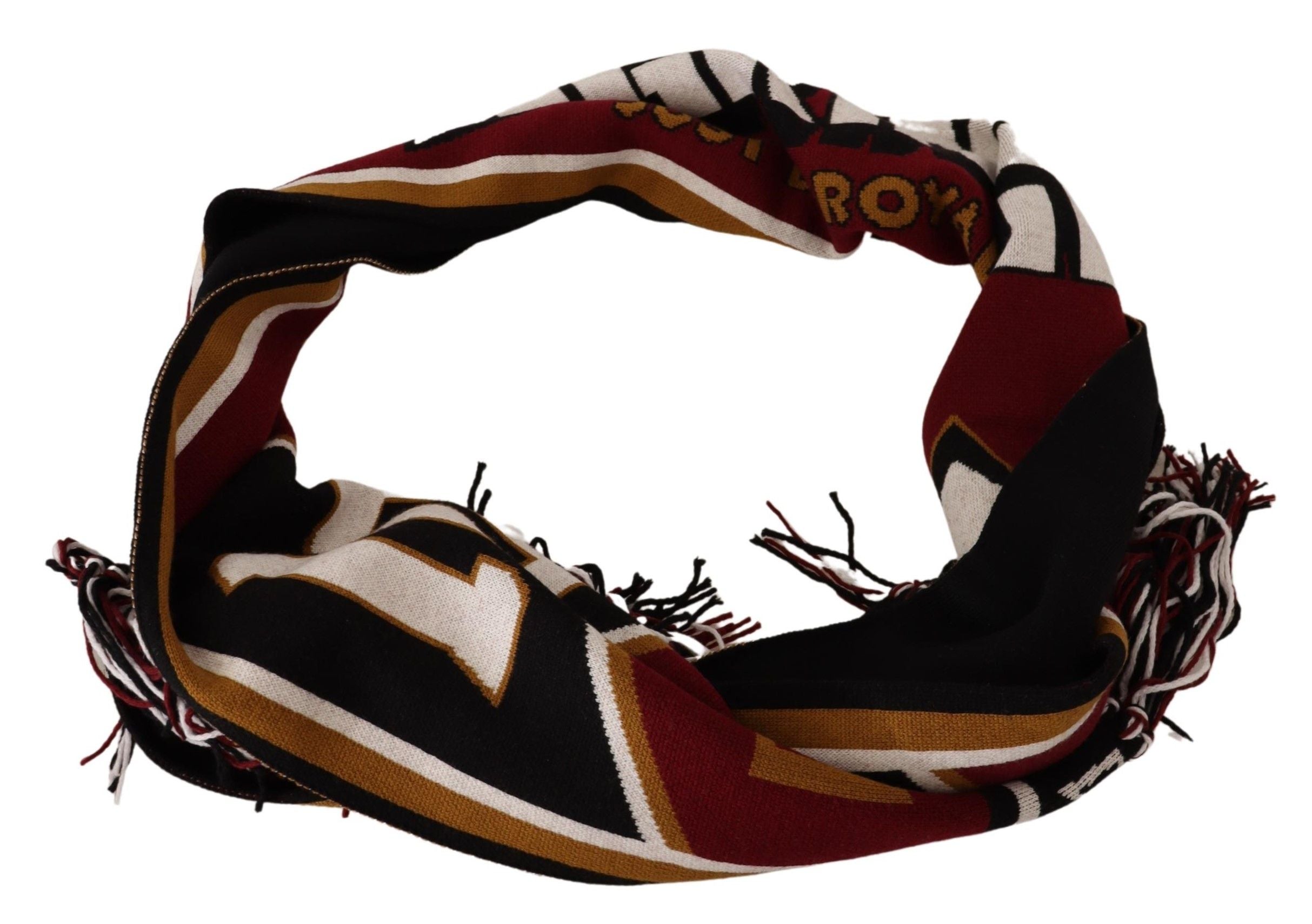 Dolce & Gabbana Multicolor Wool Knit DG King Schal Wickelschal-2