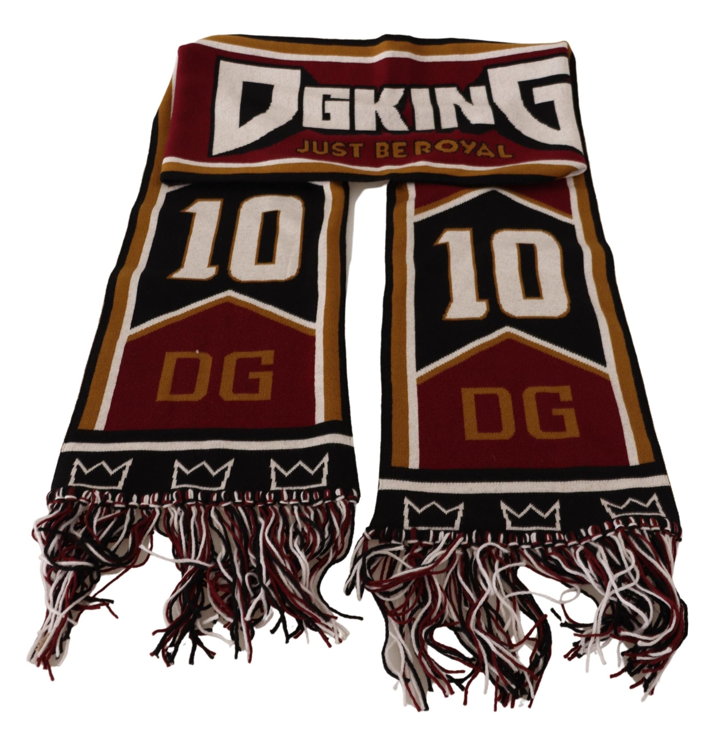 Dolce & Gabbana Multicolor Wool Knit DG King Schal Wickelschal-3