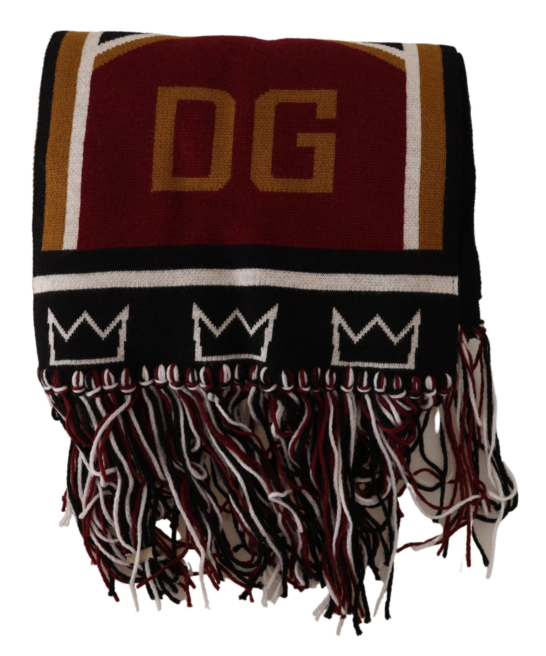 Dolce & Gabbana Multicolor Wool Knit DG King Schal Wickelschal-4