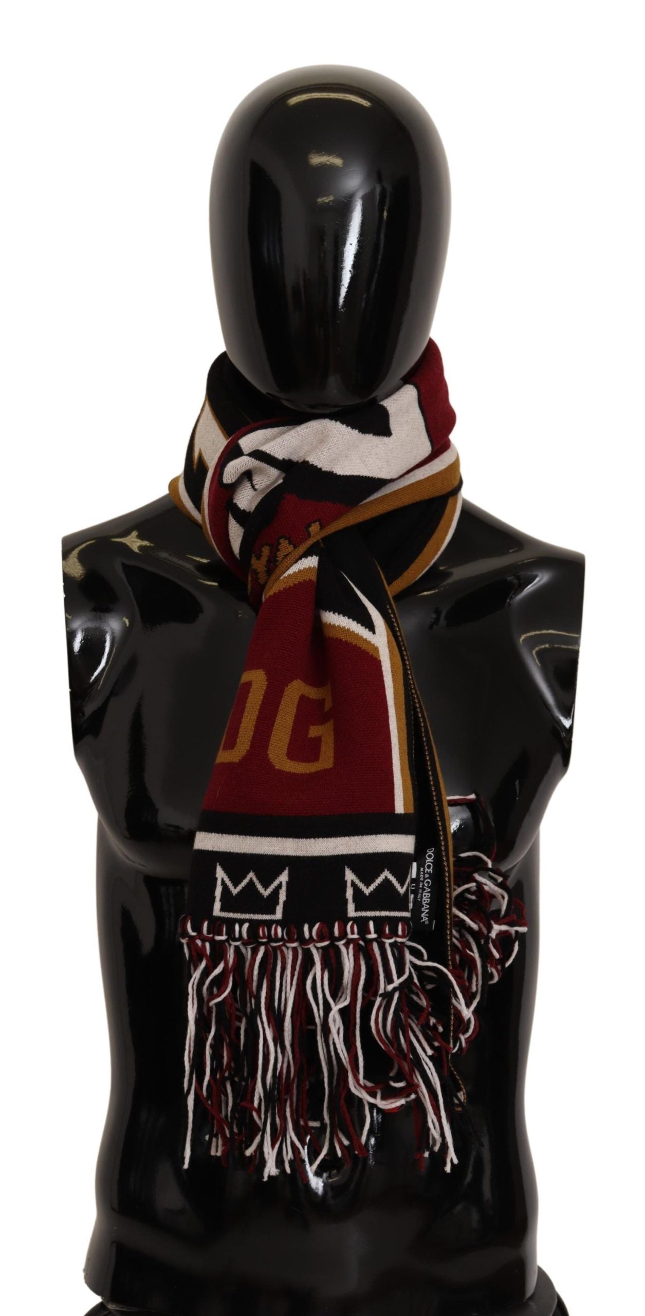 Dolce & Gabbana Multicolor Wool Knit DG King Scarf Wrap Shawl