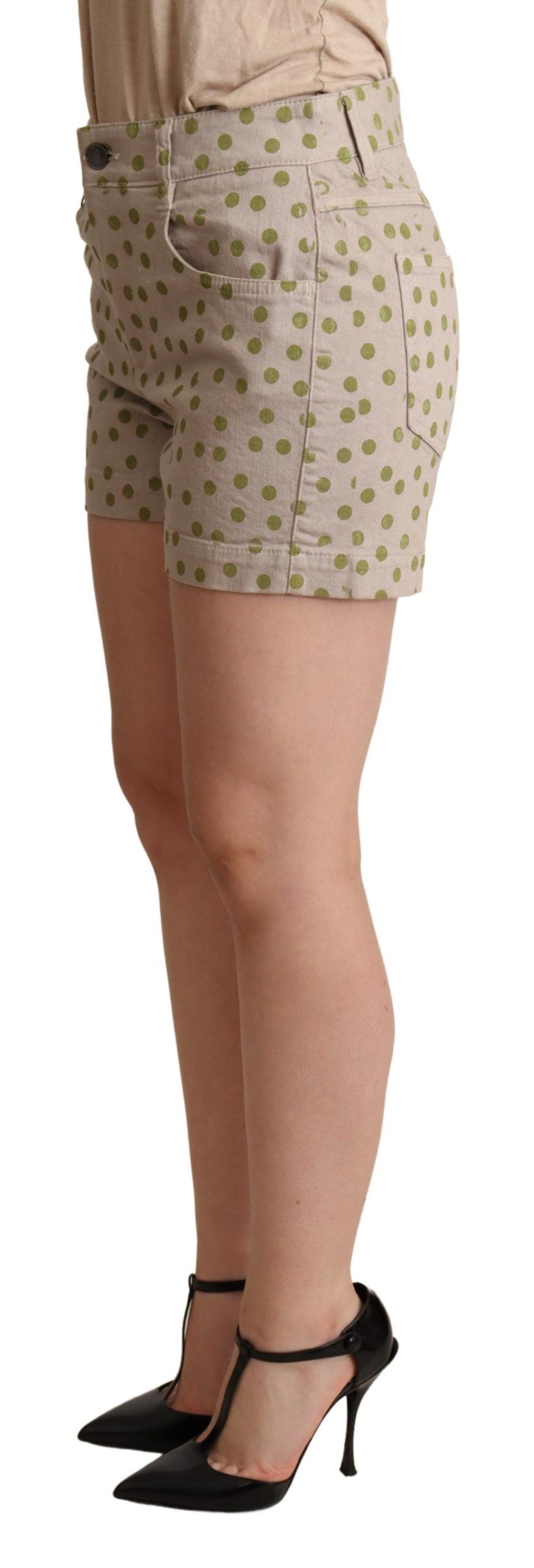 Shorts vaqueros de algodón elástico con lunares beige de Dolce & Gabbana-3