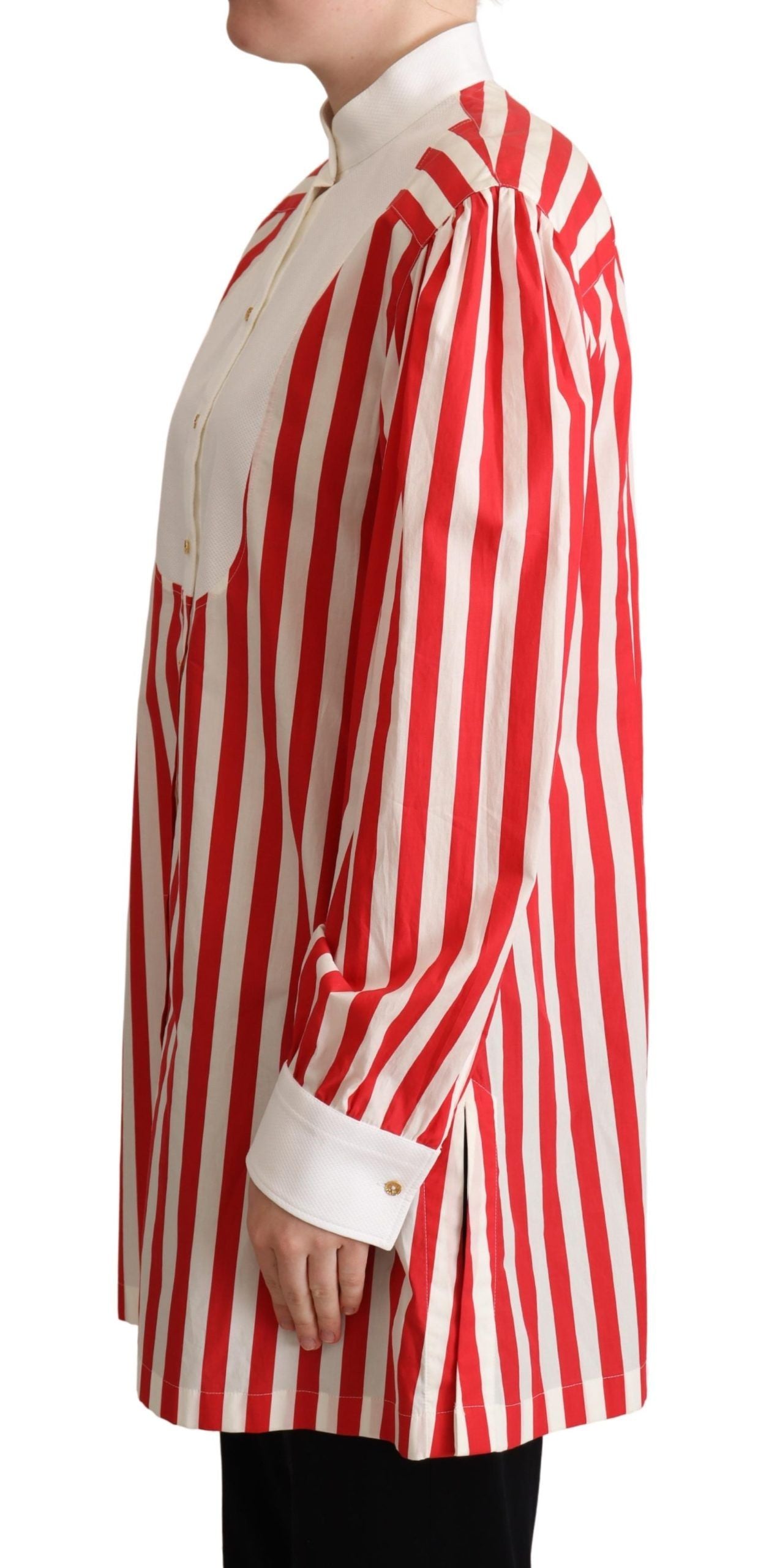 Dolce & Gabbana Red and White Striped Long-Sleeve Formal Shirt-2