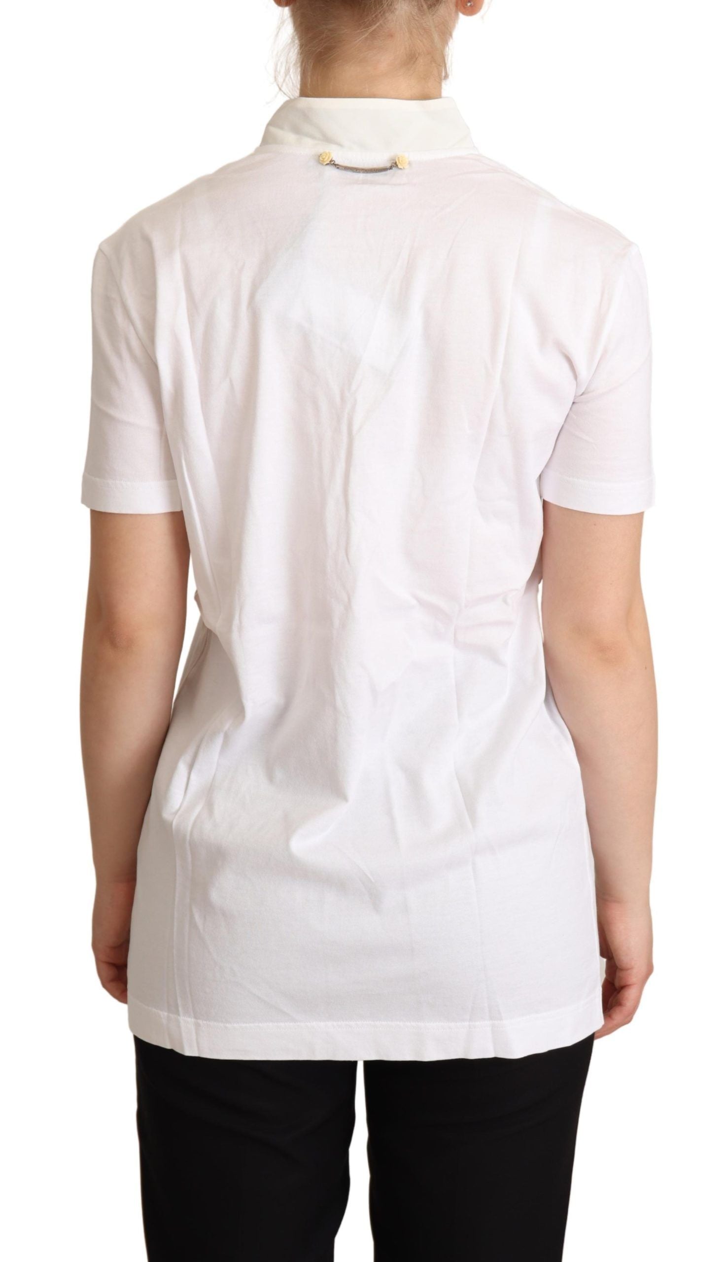 Camiseta blanca de algodón y seda Dolce & Gabbana I'm In Love Top-3