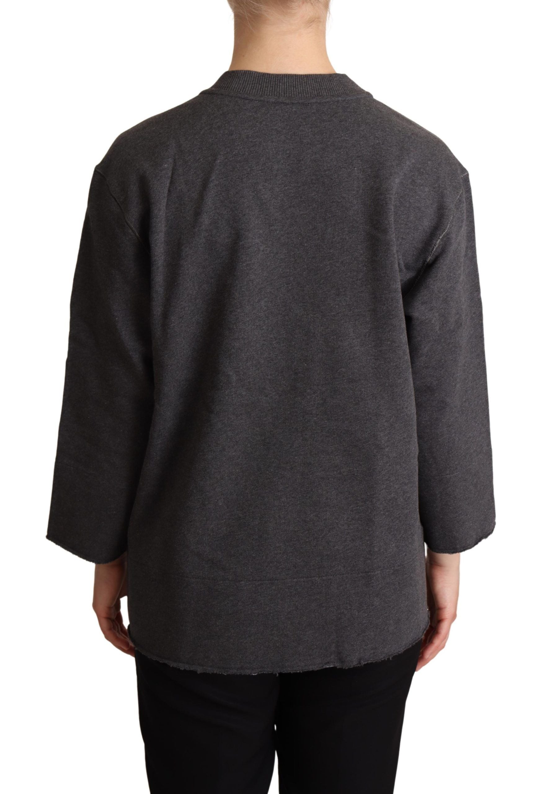 Dolce & Gabbana Grey Embroidered Sweater for Women-3