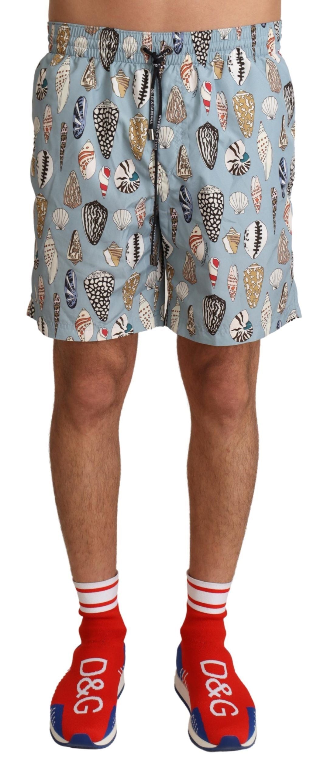 Dolce & Gabbana Blue Shell Beachwear Swimwear Shorts-1