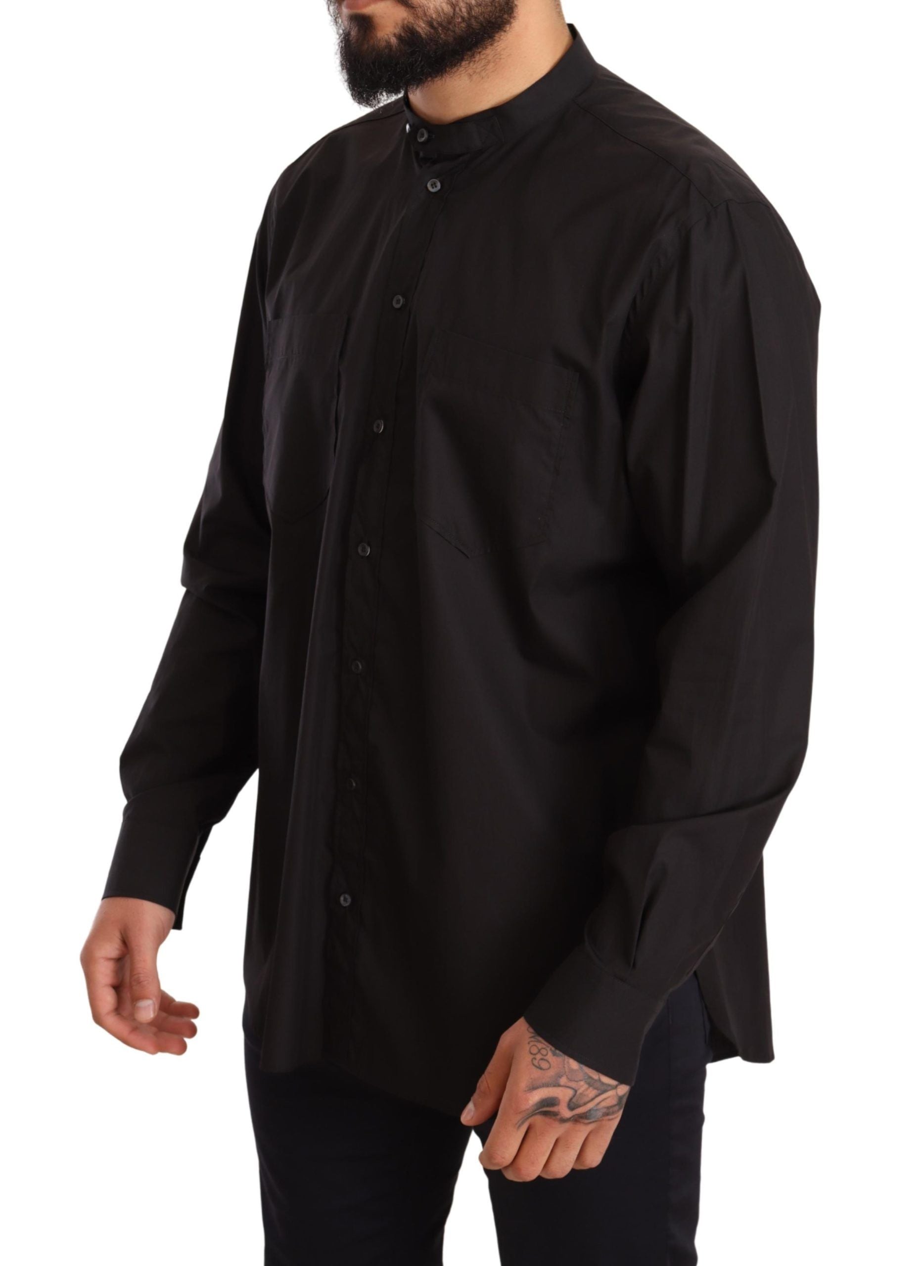 Dolce & Gabbana Schwarzes Hemd aus 100% Baumwolle für formelle Anlässe-2