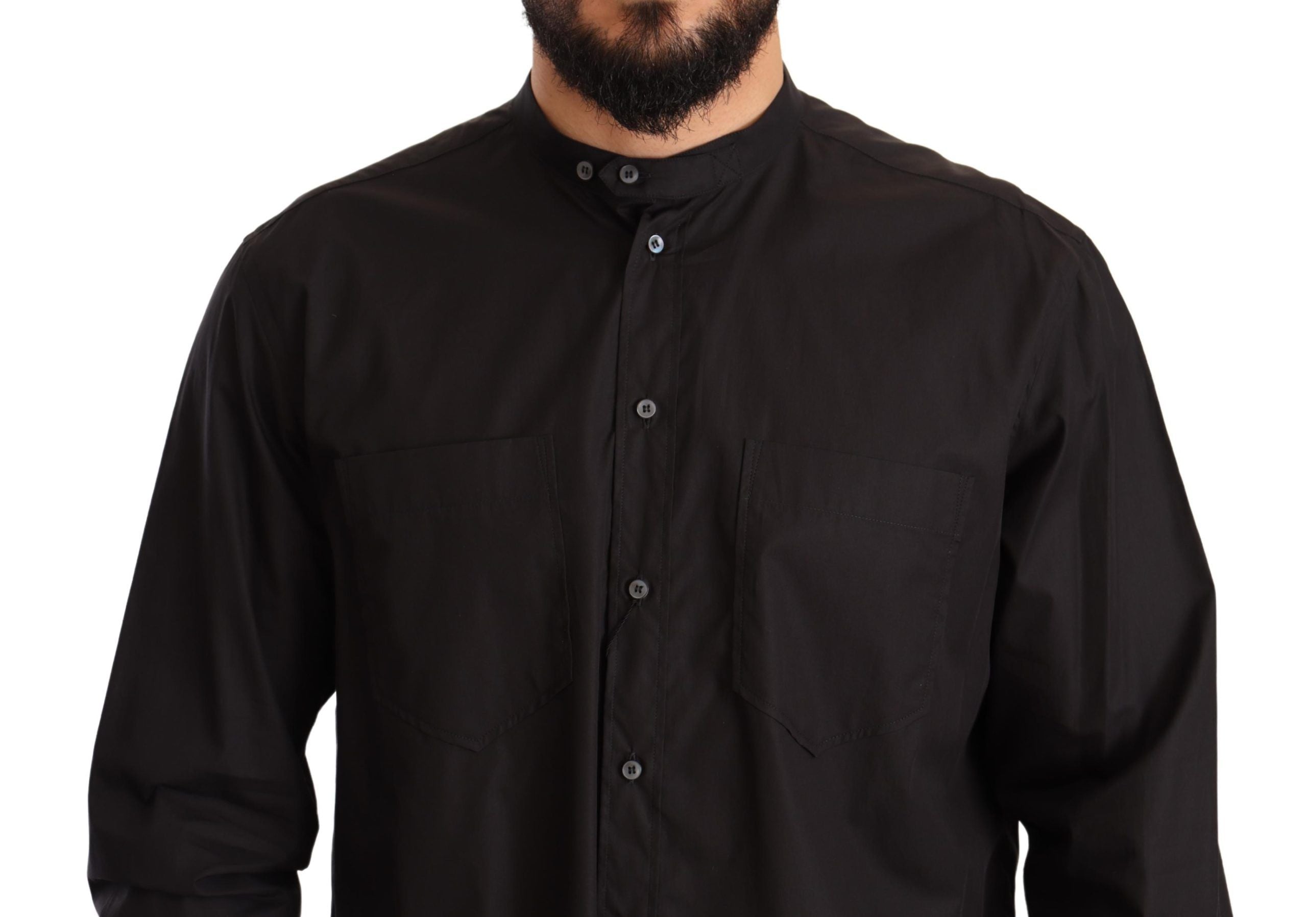 Dolce & Gabbana Schwarzes Hemd aus 100% Baumwolle für formelle Anlässe-4