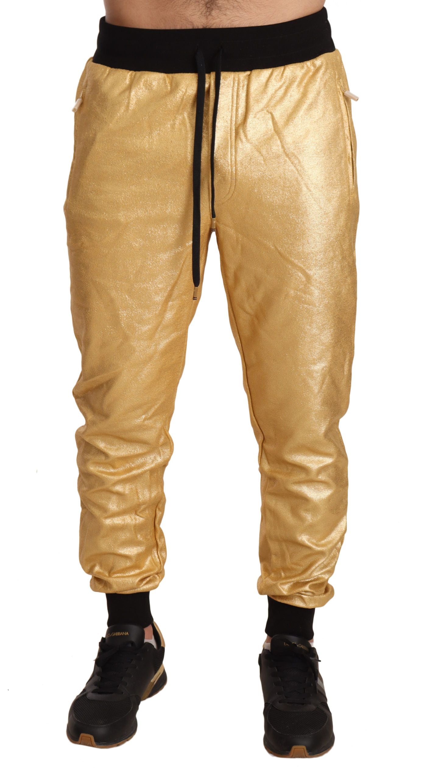 Dolce & Gabbana Gold Pig of the Year Cotton Trousers Pants-1