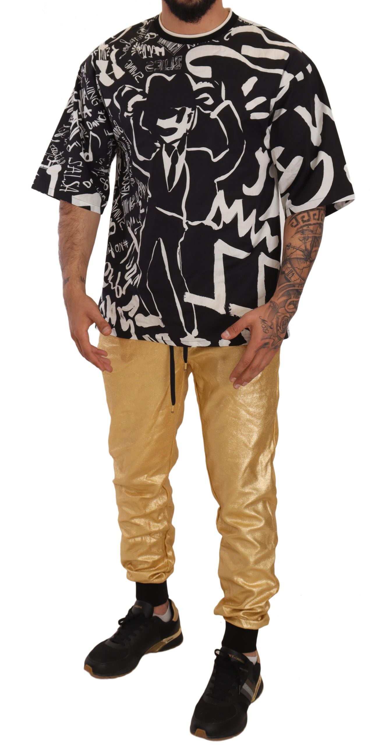 Dolce & Gabbana Gold Pig of the Year Cotton Trousers Pants-4