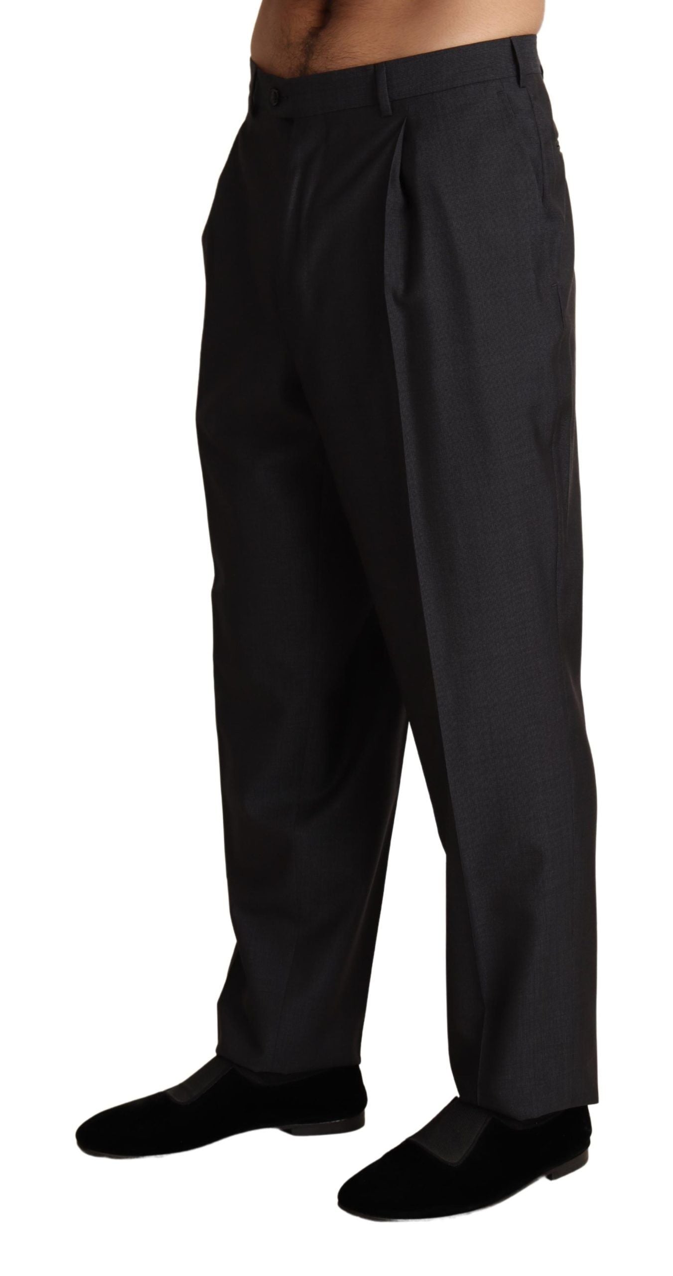 Dolce & Gabbana Grey formal wool blend trousers-2