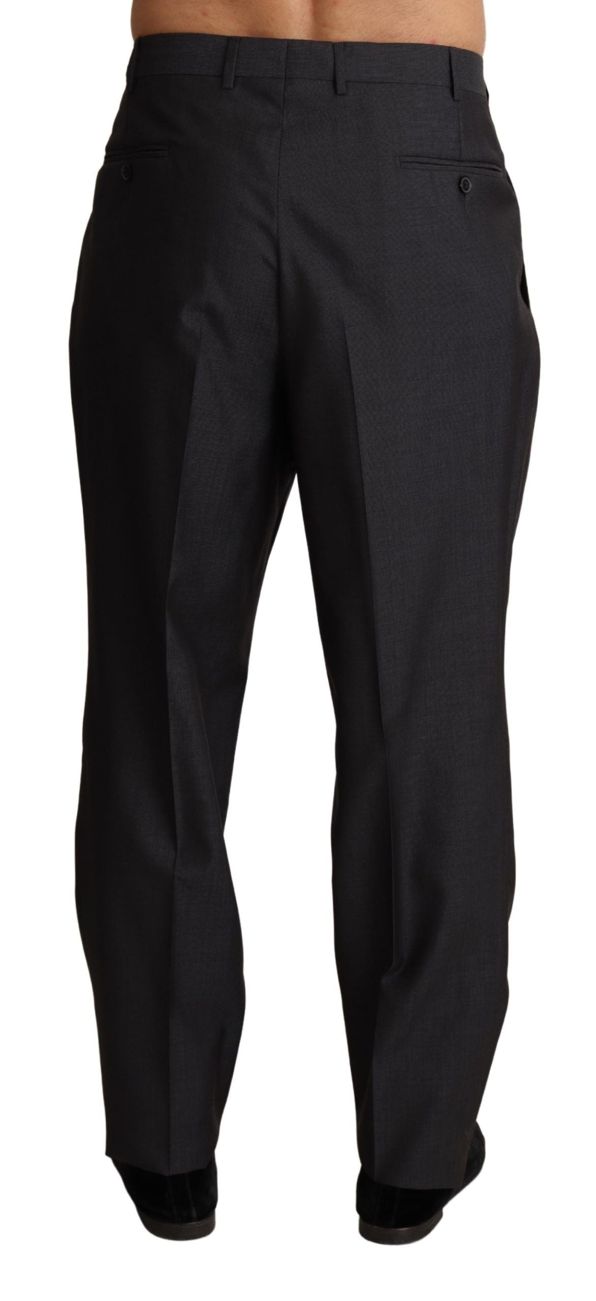 Dolce & Gabbana Grey formal wool blend trousers-3