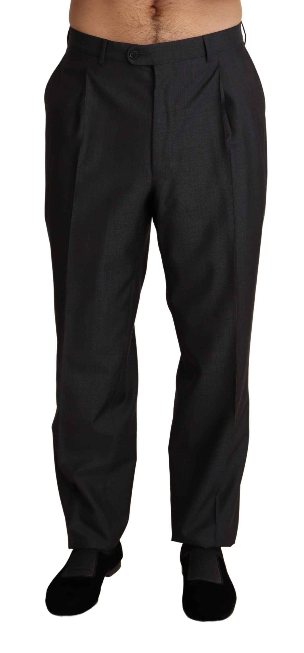Dolce & Gabbana Grey formal wool blend trousers-1